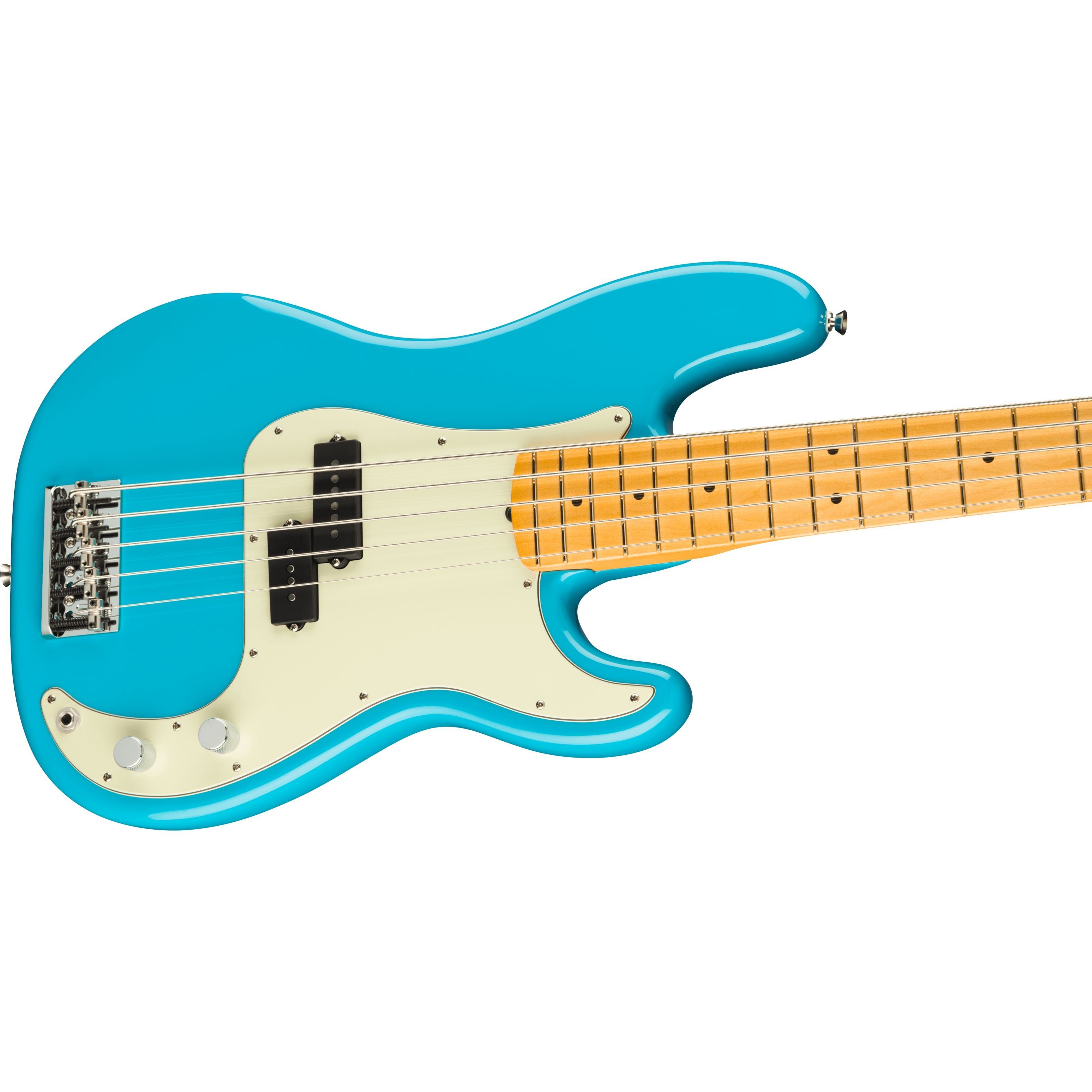 Fender E-Bass, E-Bässe, 5-Saiter E-Bässe, American Professional II Precision Bass V MN Miami Blue - E-Bass