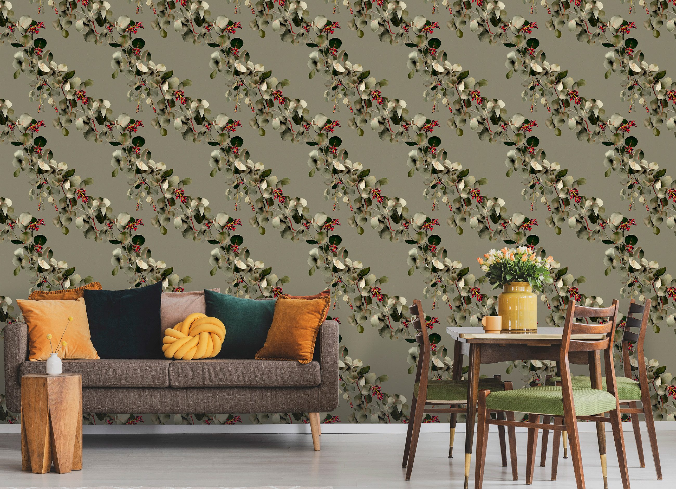 Wallarena Vliestapete Grün Eukalyptus Abstrakt Wohnzimmer Schlafzimmer Tapete 3D Effekt, Glatt Matt Waschbar Premium Vlies Tapeten von Wallarena, Grün, (Vliestapete - Rollengröße: 10 m (Länge) x 50 cm (Breite), 1 St., Vliestapete - Rollengröße: 10 m (Länge) x 50 cm (Breite), Tapete inkl. Kleister Vliestapete Motivtapete Wandtapete - 10m x 50 cm