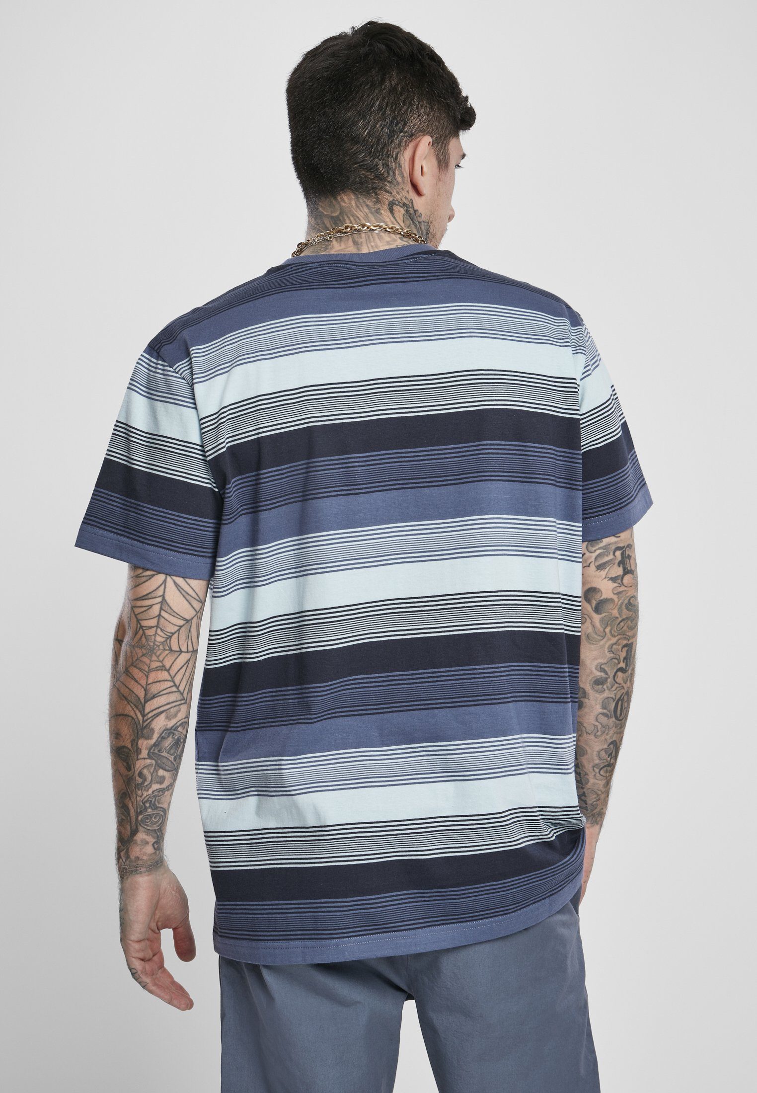 URBAN Dyed CLASSICS (1-tlg) Sunrise Stripe Yarn T-Shirt Tee T-Shirt