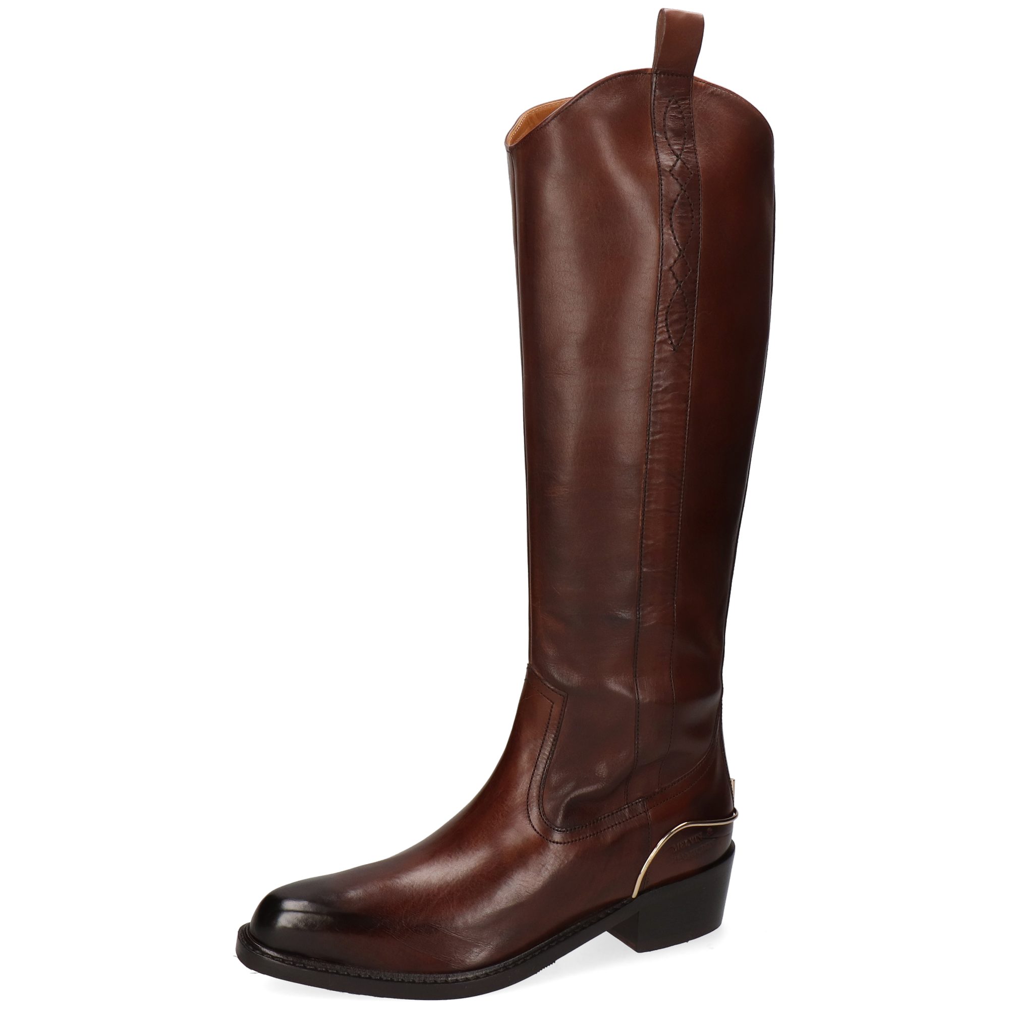 Melvin & Hamilton Rylee 6 Leder-Western Boots für Damen Stiefel Kubanischer Absatz, Echtes Leder, Vegetabile Gerbung