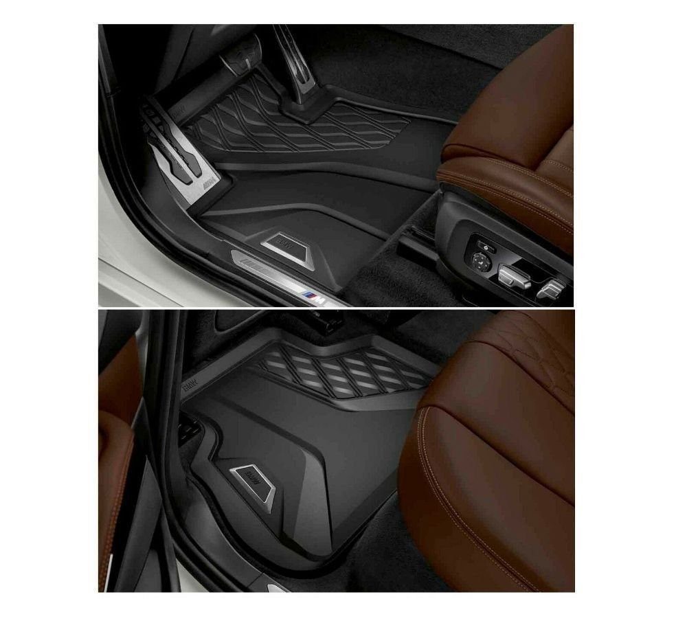 Fußmatten für BMW 3er E46 M3 Edition Premium Velours Autoteppich Matten in  Original Qualität 4-teilig Set Schwarz + M Farben