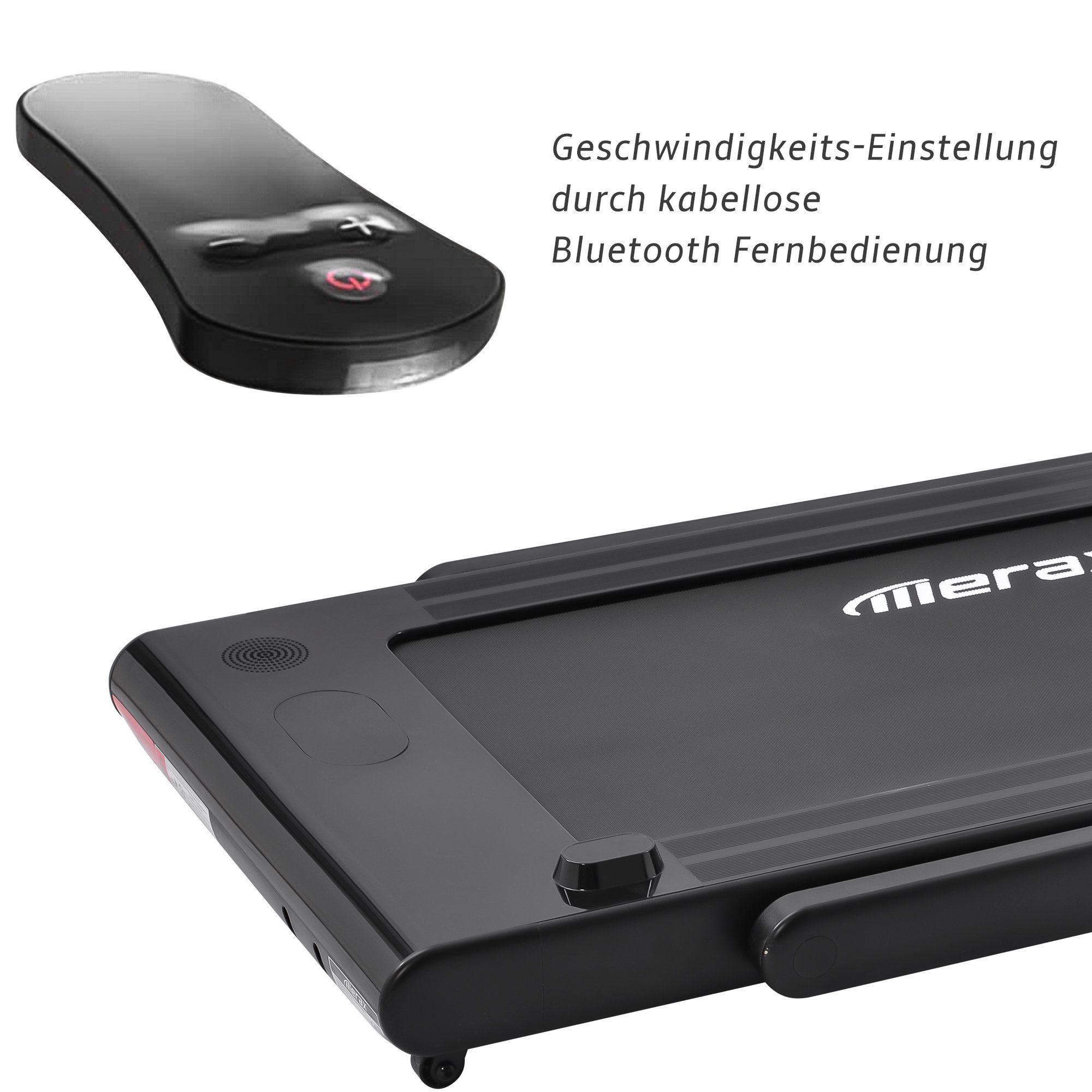 elektrisch, Merax PS 2-in-1 Laufband mit Fernbedienung/Touchscreen, Schwarz 2,25 Bluetooth elektro-Laufband, Motor klappbar inkl.