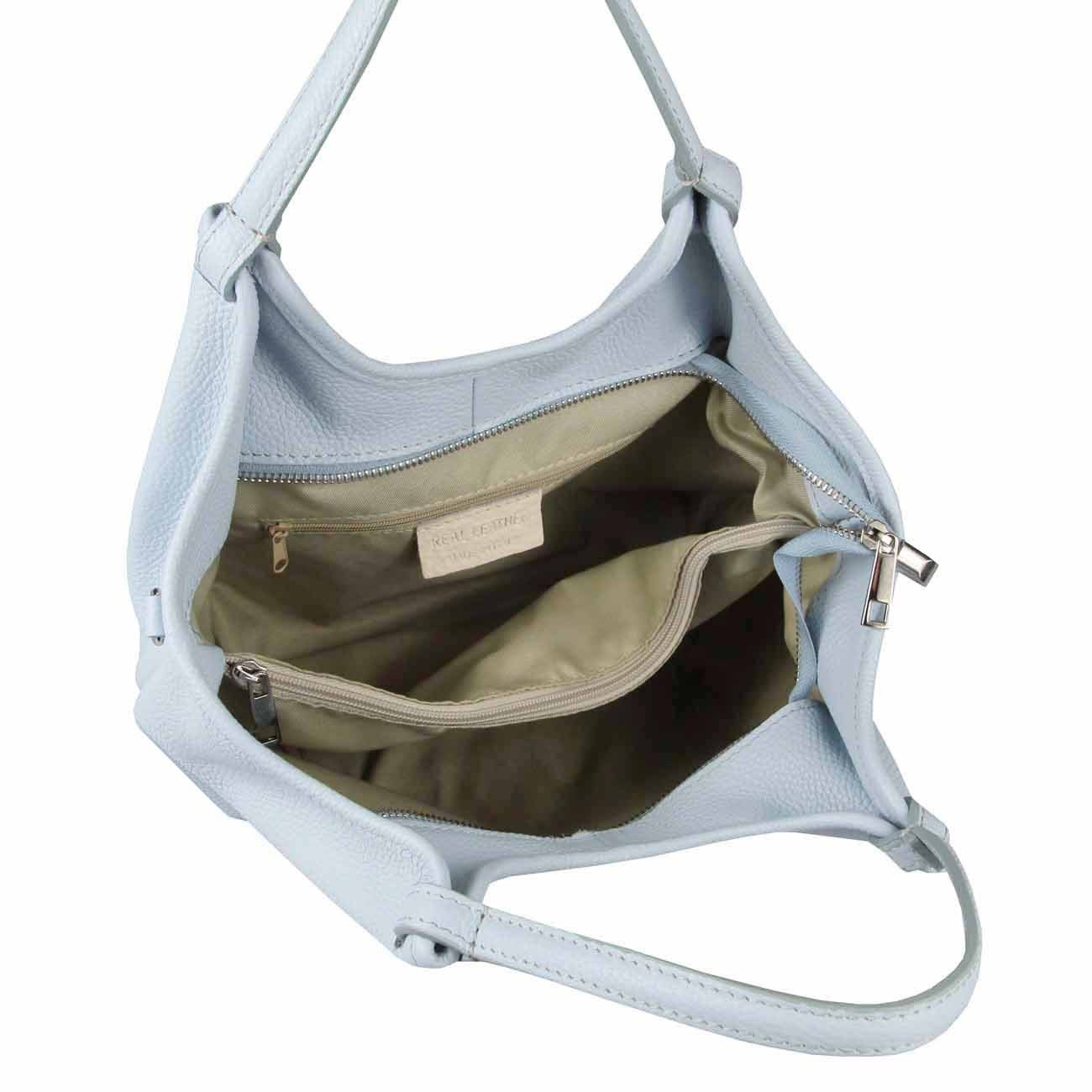 ITALYSHOP24 Shopper Made in Italy Damen Leder Tasche Tote Bag Business Handtasche Freizeit, Schultertasche Crossbody Beuteltasche Henkeltasche Ledertasche Urlaub