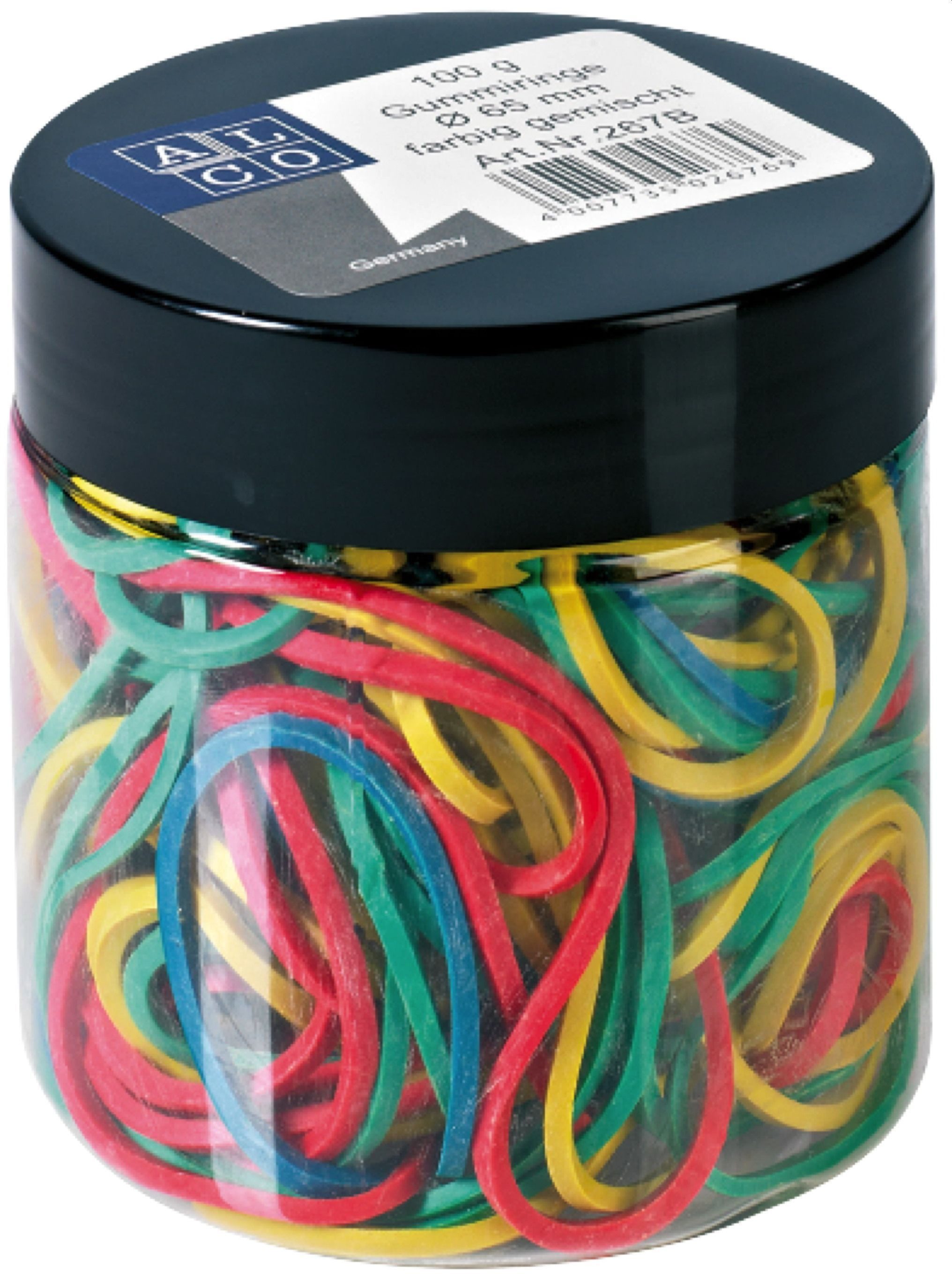 ALCO Gummibänder Gummiring Naturkautschuk 65mm sortiert 100g
