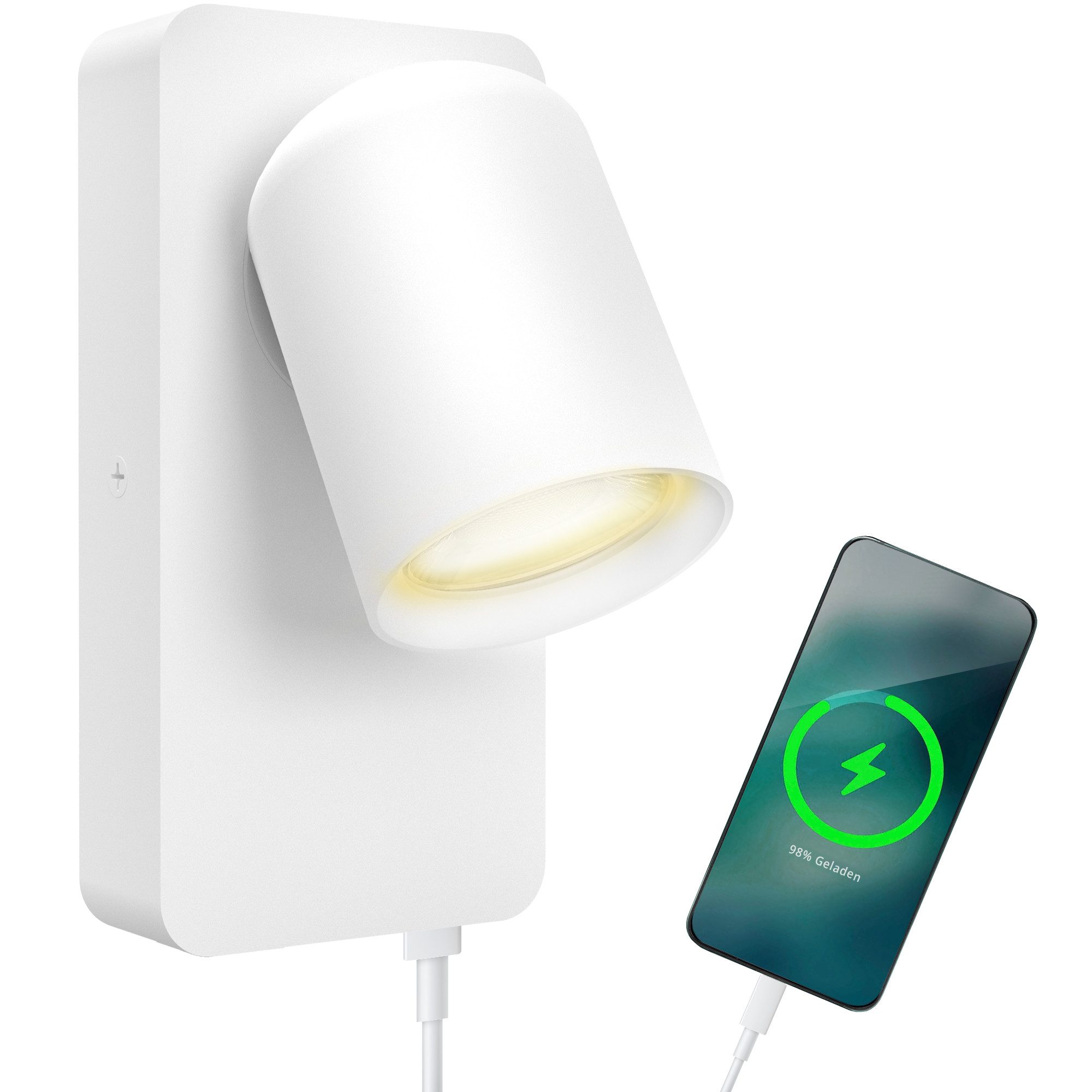 SSC-LUXon LED Wandleuchte NERU Nachttischlampe weiß günstig online kaufen