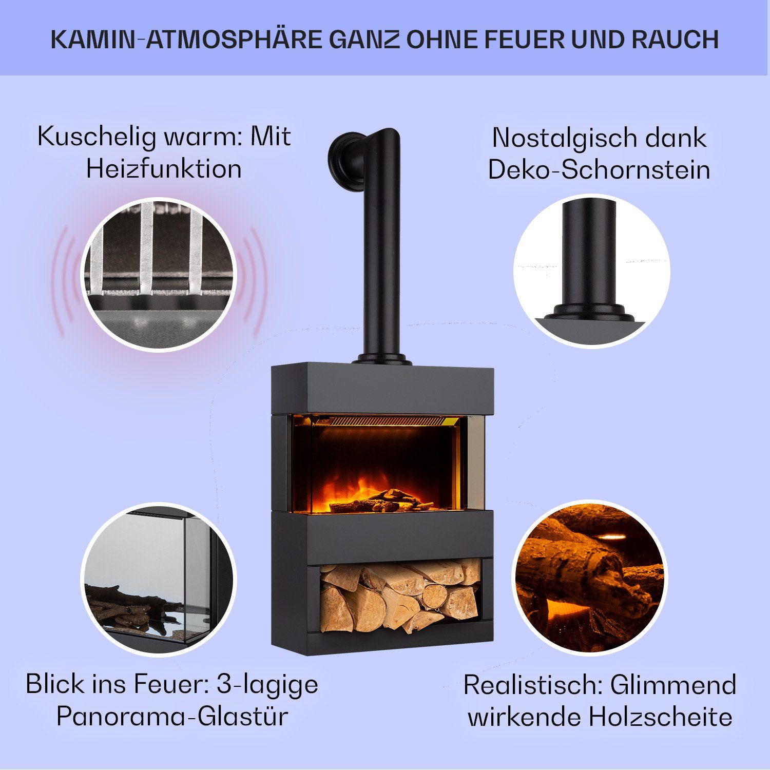 Klarstein Elektrokamin Zermatt, elektrischer Kamin mit günstig online kaufen