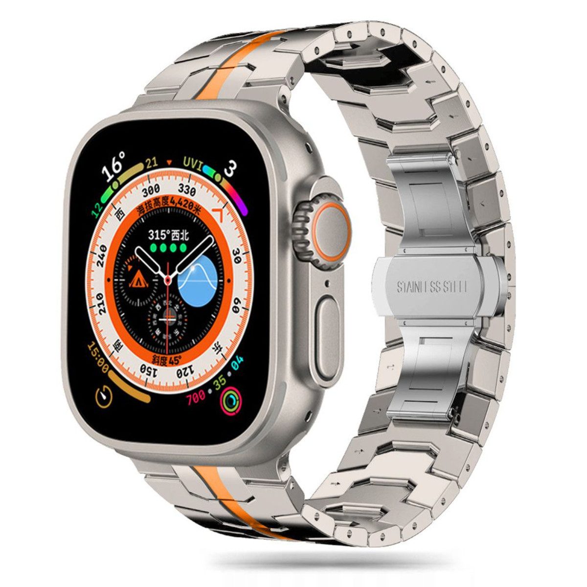 TECH PROTECT Smartwatch-Armband, Elegantes Edelstahlarmband mit sicherem Verschluss