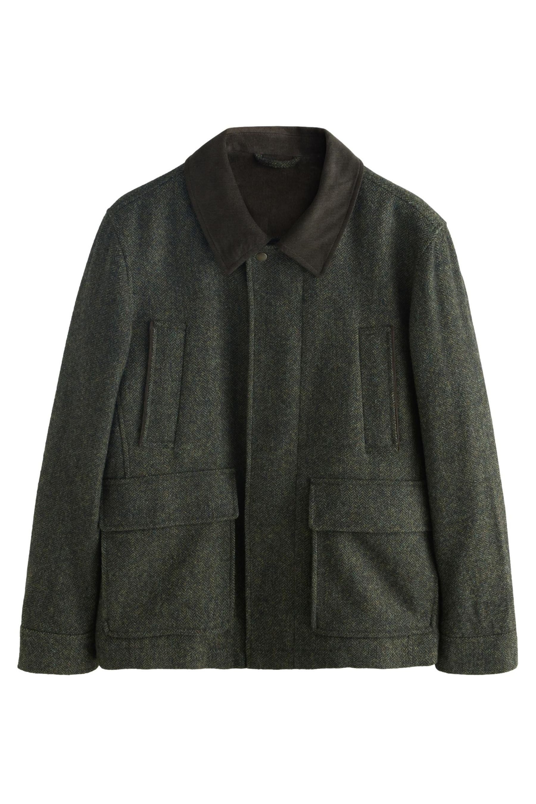 Blouson Steppjacke mit Cordkragen und Fischgrätmuster