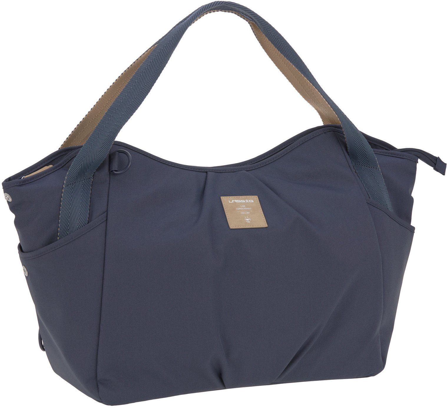 LÄSSIG Wickeltasche Casual, Twin Bag, Navy, Rucksackfunktion; PETA-approved vegan; z. T. aus recyceltem Material