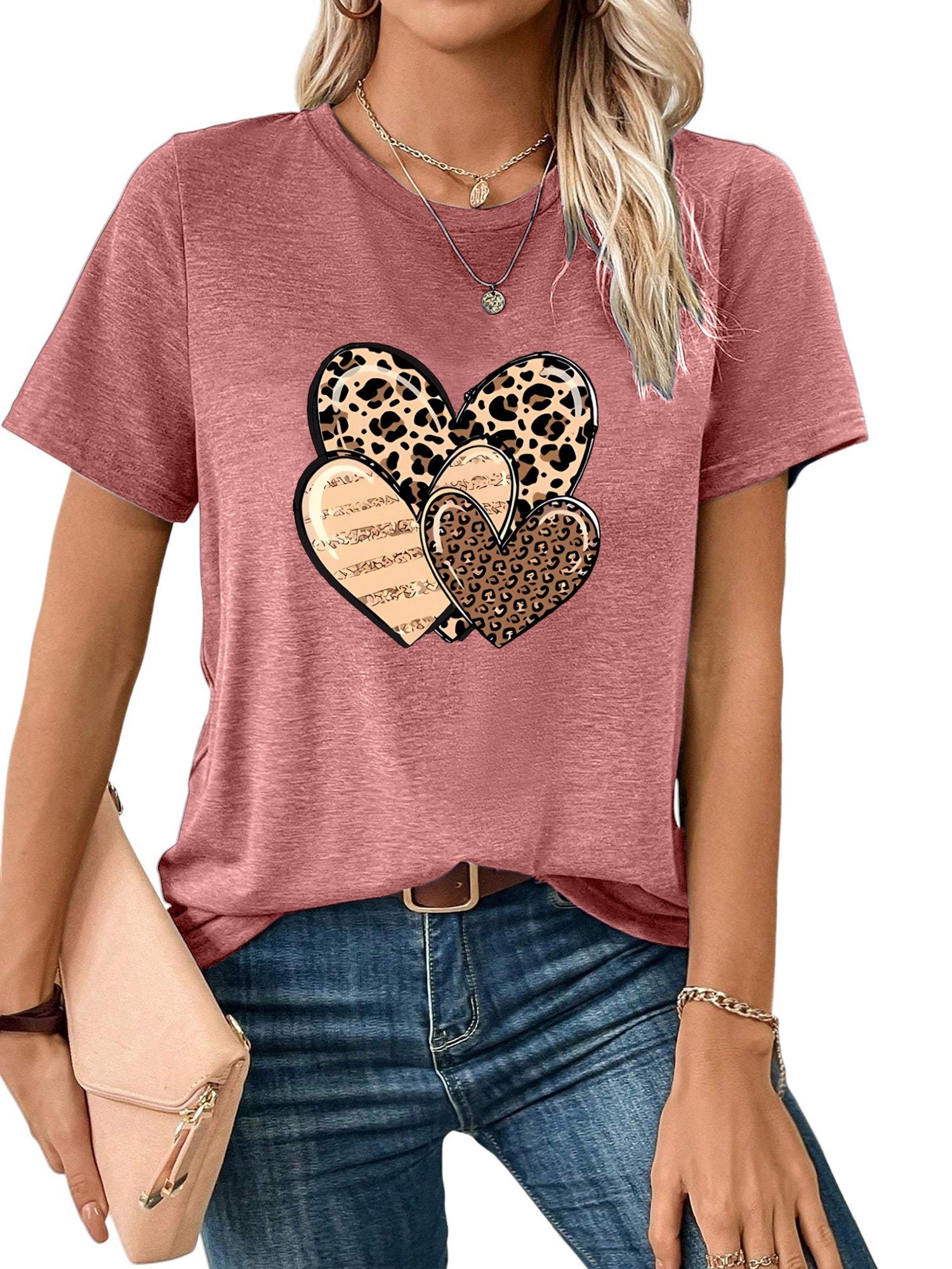 PYL Print-Shirt Damen Sommer Casual Basic günstig online kaufen