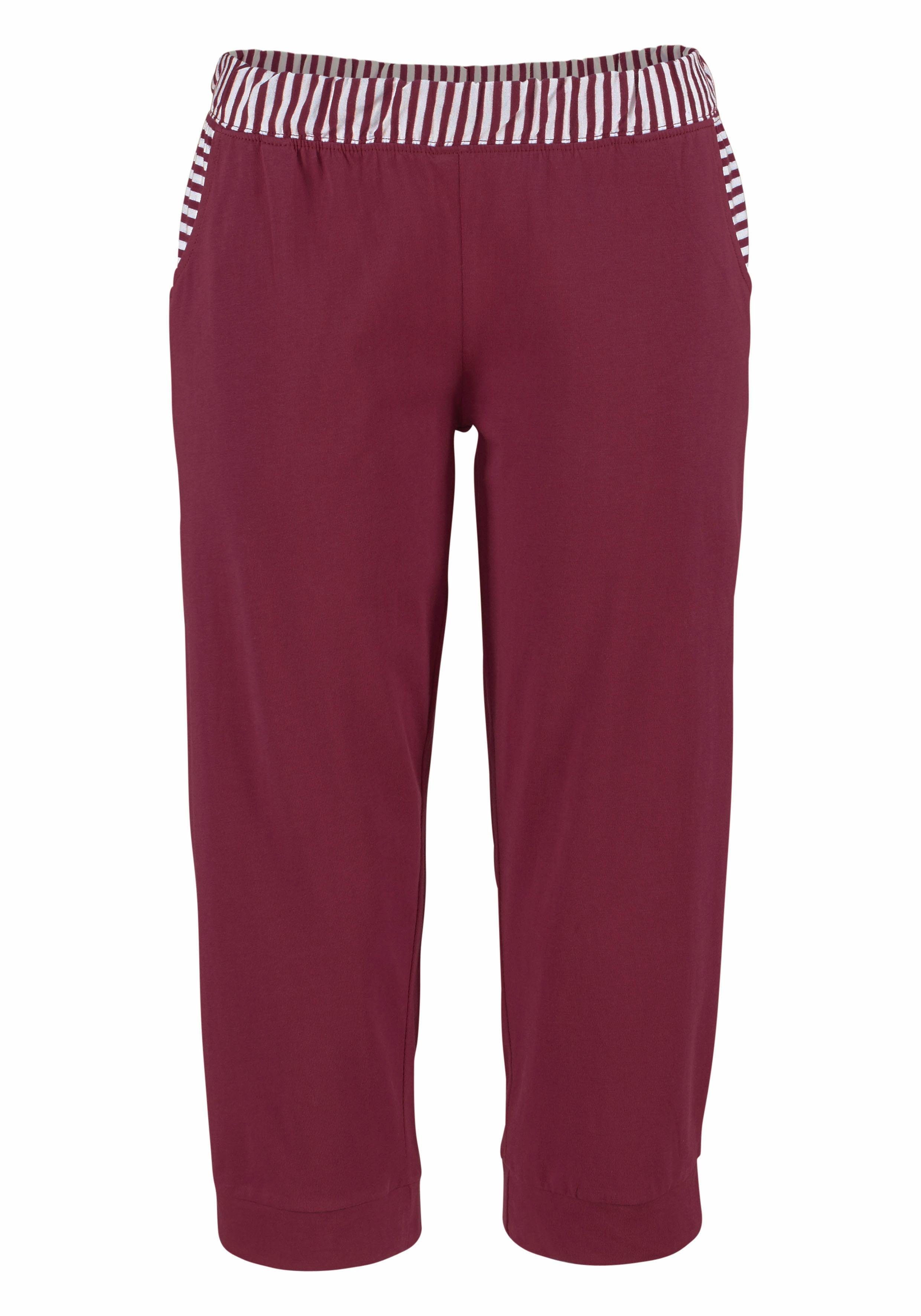 H.I.S Capri-Pyjama (Set, 2 tlg) mit geringeltem T-Shirt und legerer Hose