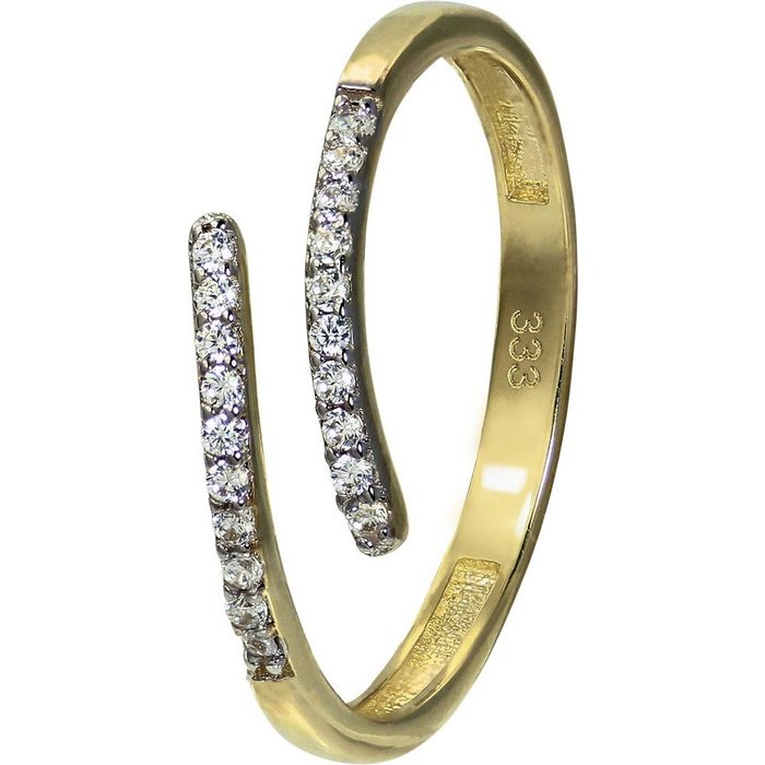 GoldDream Goldring GoldDream Gold Ring Gr.56 Line Zirkonia (Fingerring) Damen Ring Line aus 333 Gelbgold - 8 Karat Farbe: gold weiß
