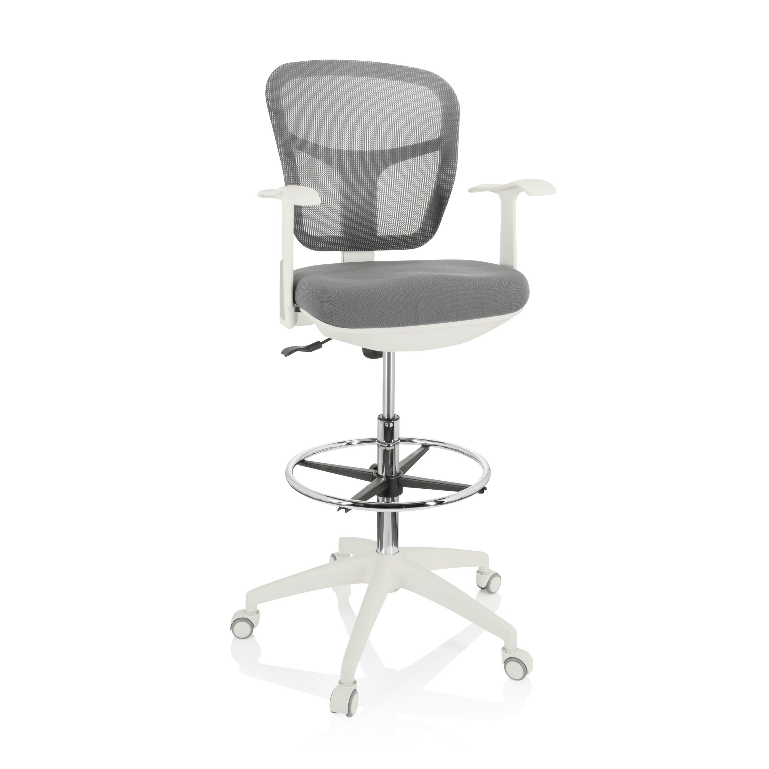 hjh OFFICE Drehstuhl Counterstuhl Top Work 108 W Stoff / Netzstoff (1 St), Arbeitsstuhl hoch, Bürostuhl mit Fußablage