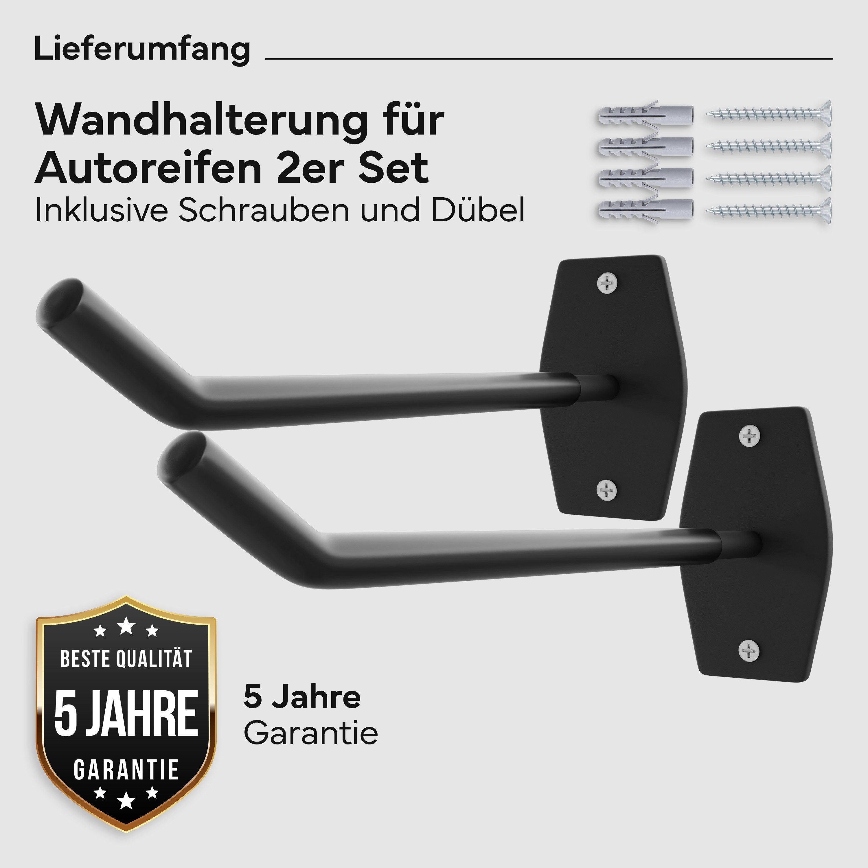 NEOLYMP Wandhalter Wandhalterung Schwerlast gummiert für Garage & Werkstatt