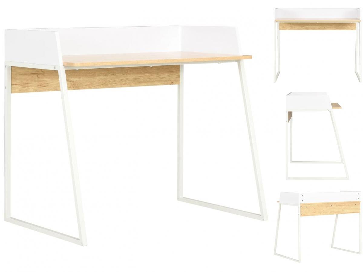 vidaXL Schreibtisch Schreibtisch Weiß und Eiche 90x60x88 cm Weiß und braun