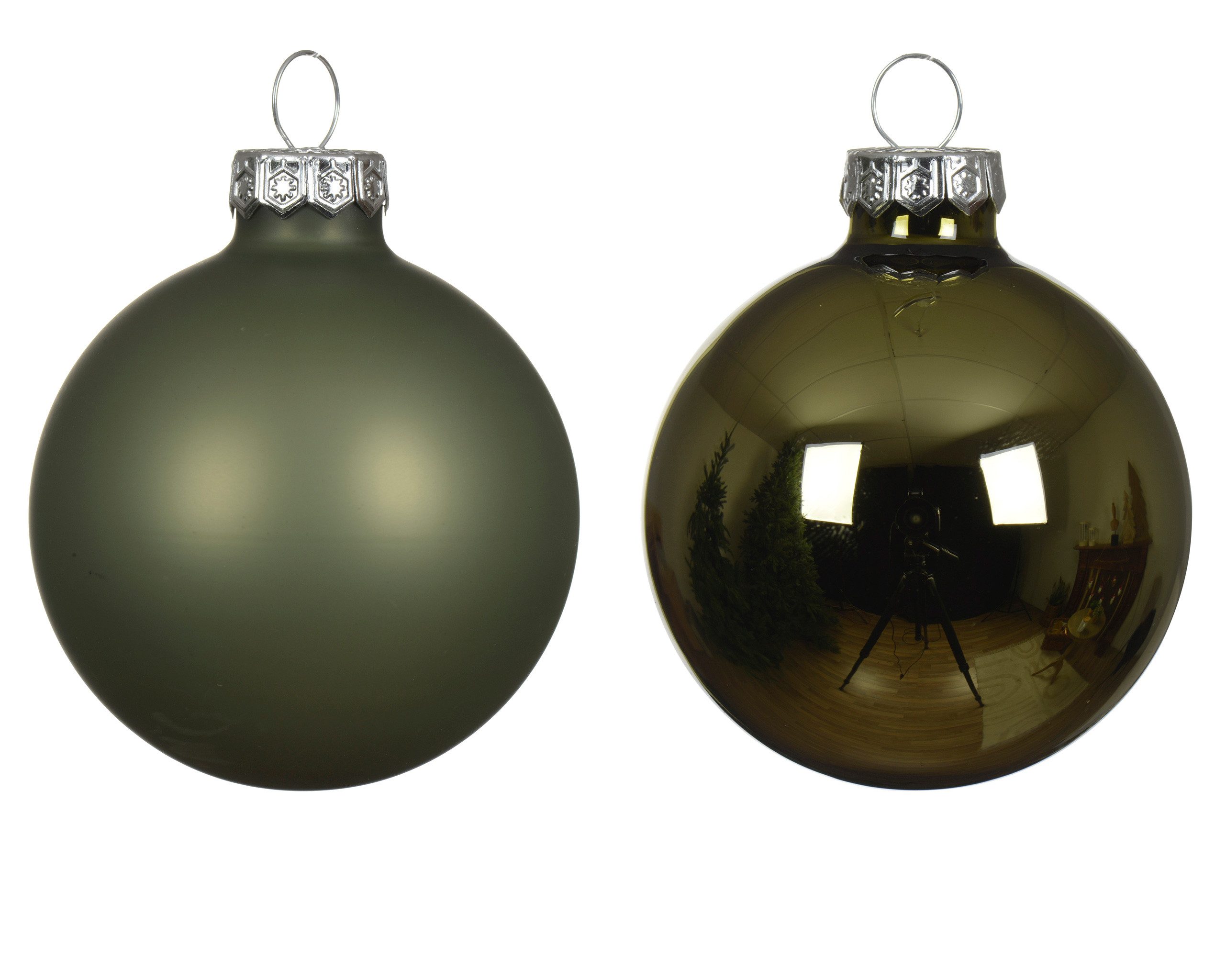 Kaemingk Weihnachtsbaumkugel, Weihnachtskugeln Glas 6cm x 10 Stück - Rosmarin