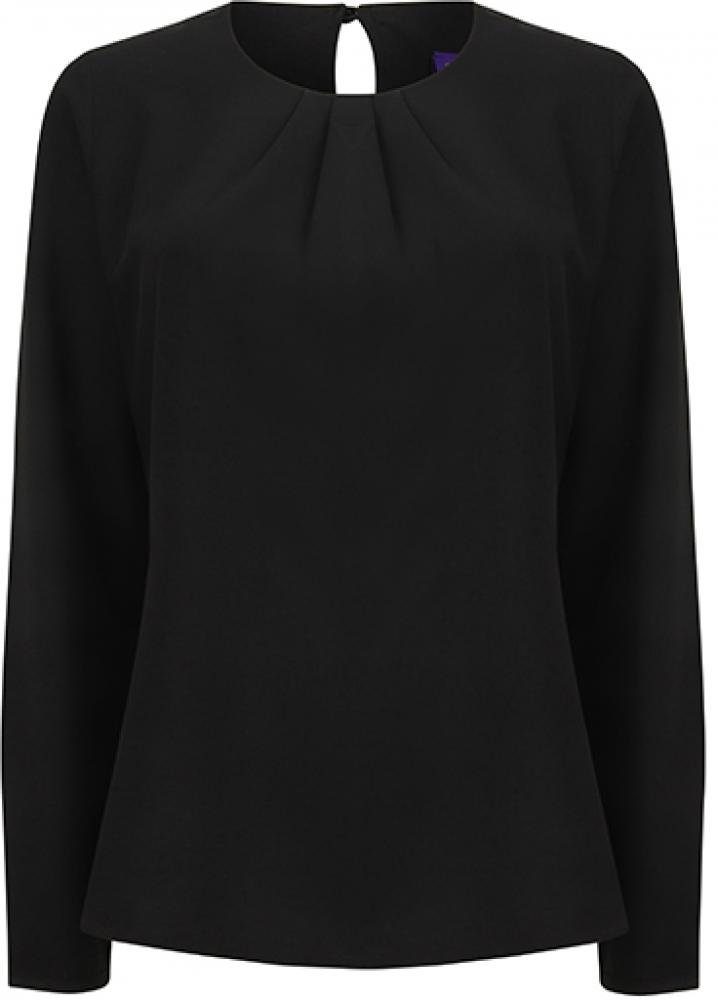 Henbury Sweatshirt Ladies Pleat Front Long Sleeved Blouse günstig online kaufen
