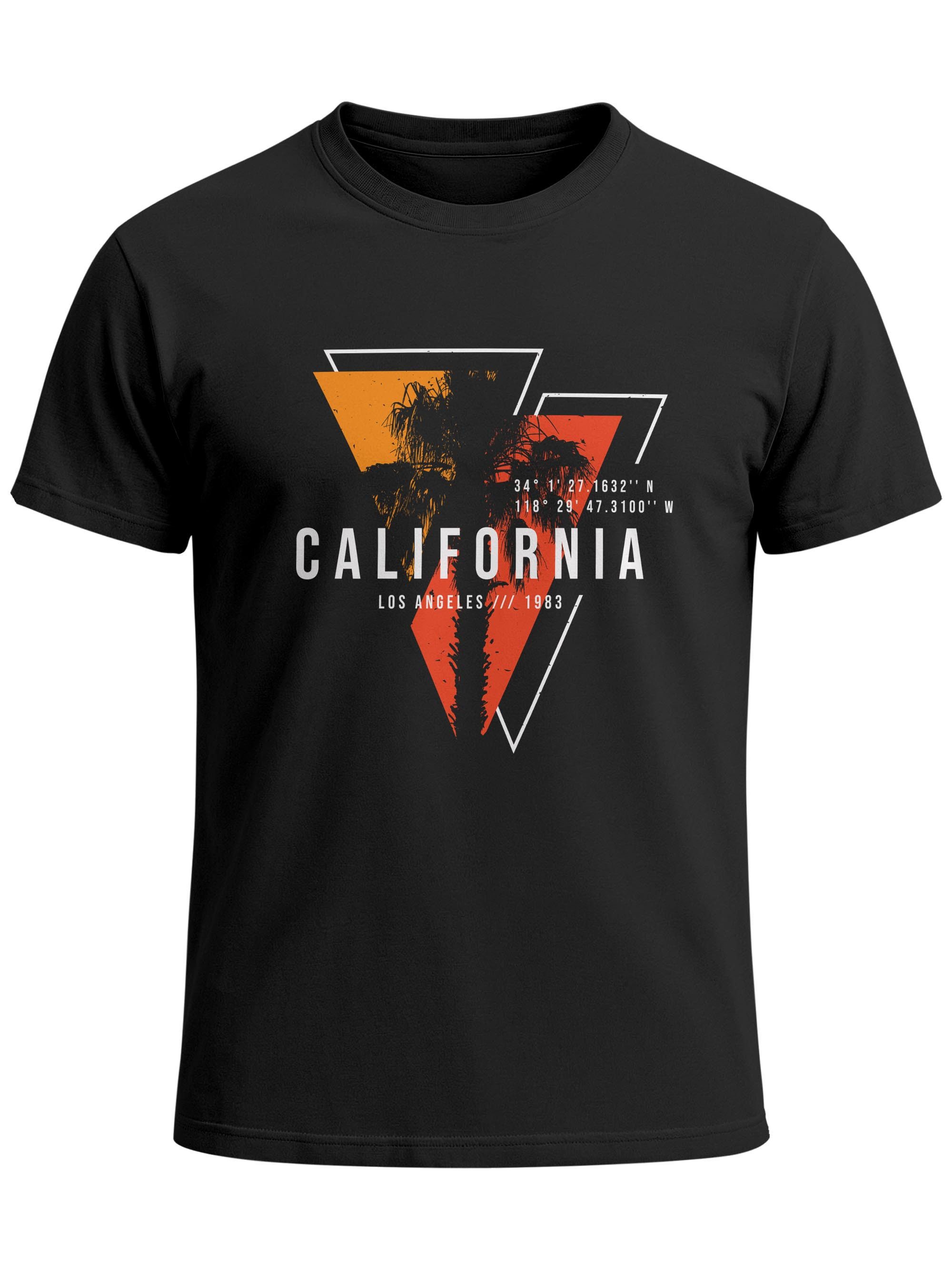Print-Shirt Herren T-Shirt California Los Angeles Surfing Motiv Sommer Fashion