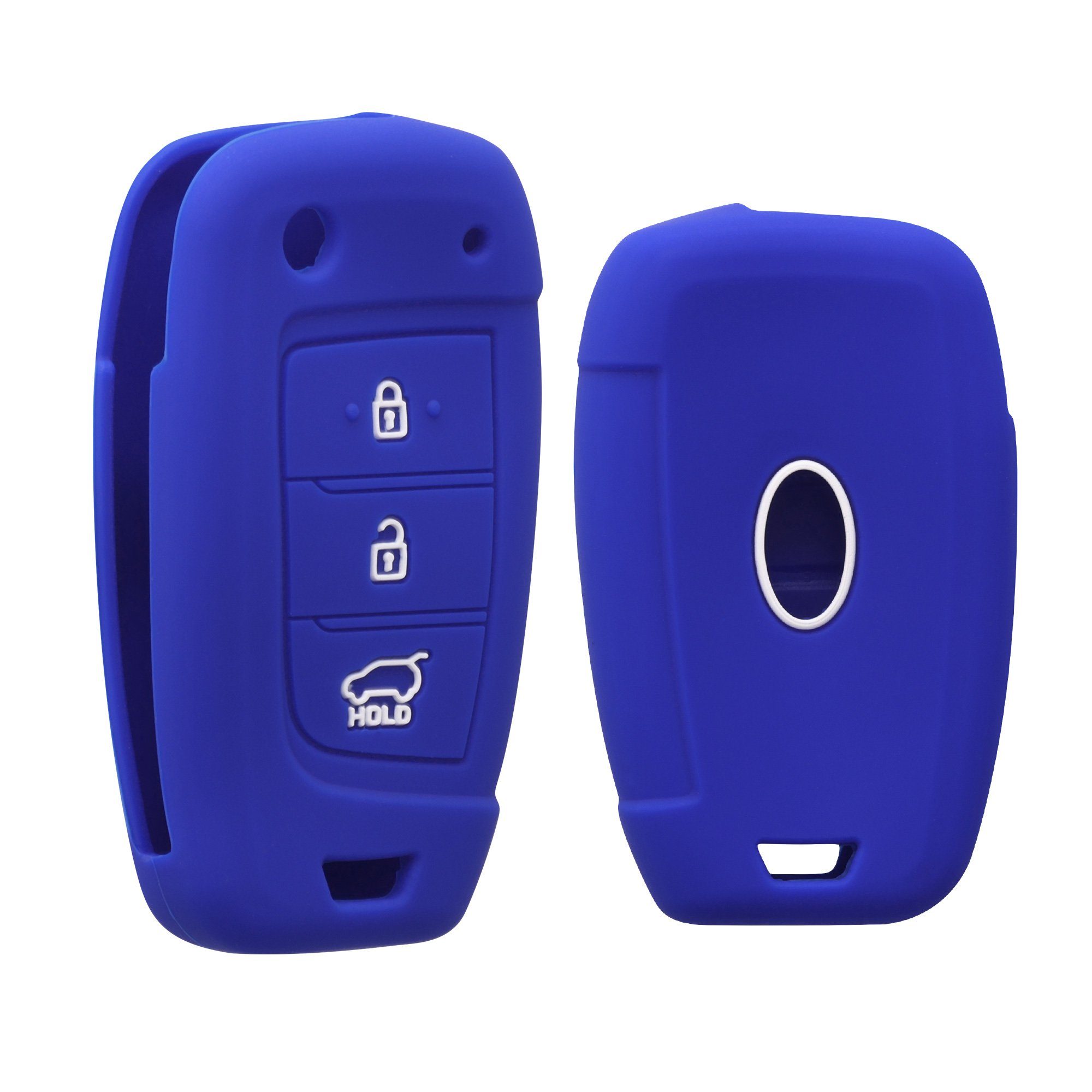 kwmobile Schlüsseltasche Autoschlüssel für Cover Hülle Blau Case Schlüssel Hyundai, Schlüsselhülle Silikon
