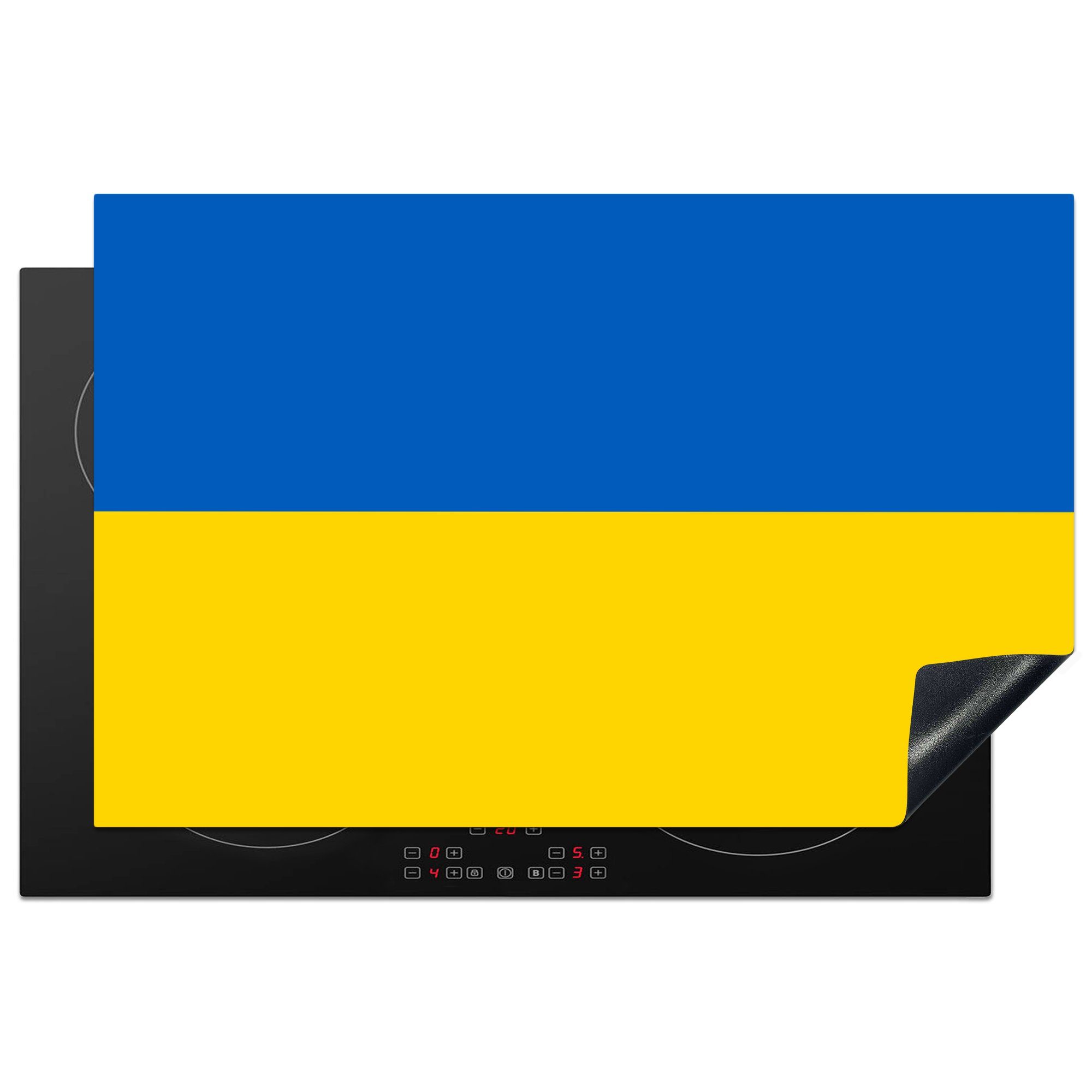 MuchoWow Herdblende-/Abdeckplatte Bild der Flagge der Ukraine, Vinyl, (1 tlg), 81x52 cm, Induktionskochfeld Schutz für die küche, Ceranfeldabdeckung