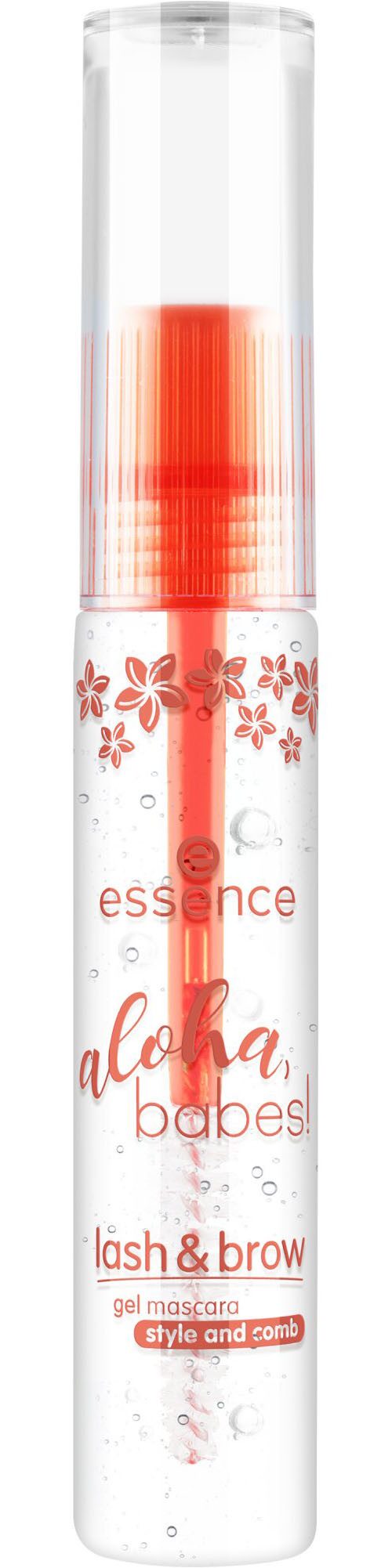 Essence Augenbrauen-Gel aloha, babes! lash & brow gel mascara, 5-tlg., Definierte Wimpern und Augenbrauen mit pflegendem, transparentem Gel.