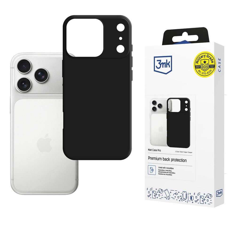 3MK Smartphone-Hülle Handyhülle Schutzcover Backcover, matt, stoßabsorbierend, kratzfest, kabelloses Laden