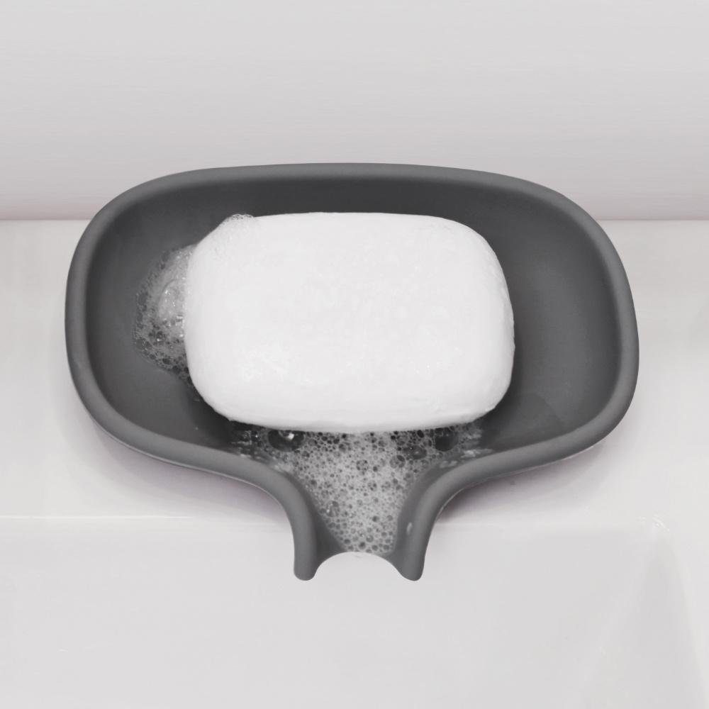 Graphite Gray (Small) mit Seifenablage Soap Ablauf Saver Bosign Reinigungsbürste