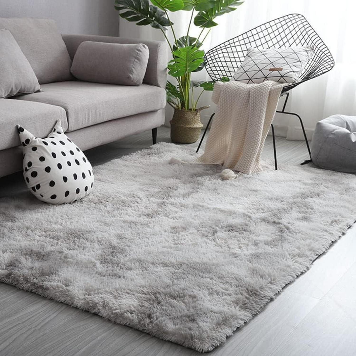 NIULAA Hochflor-Teppich Hochflor Teppich 120x160 Grau günstig online kaufen