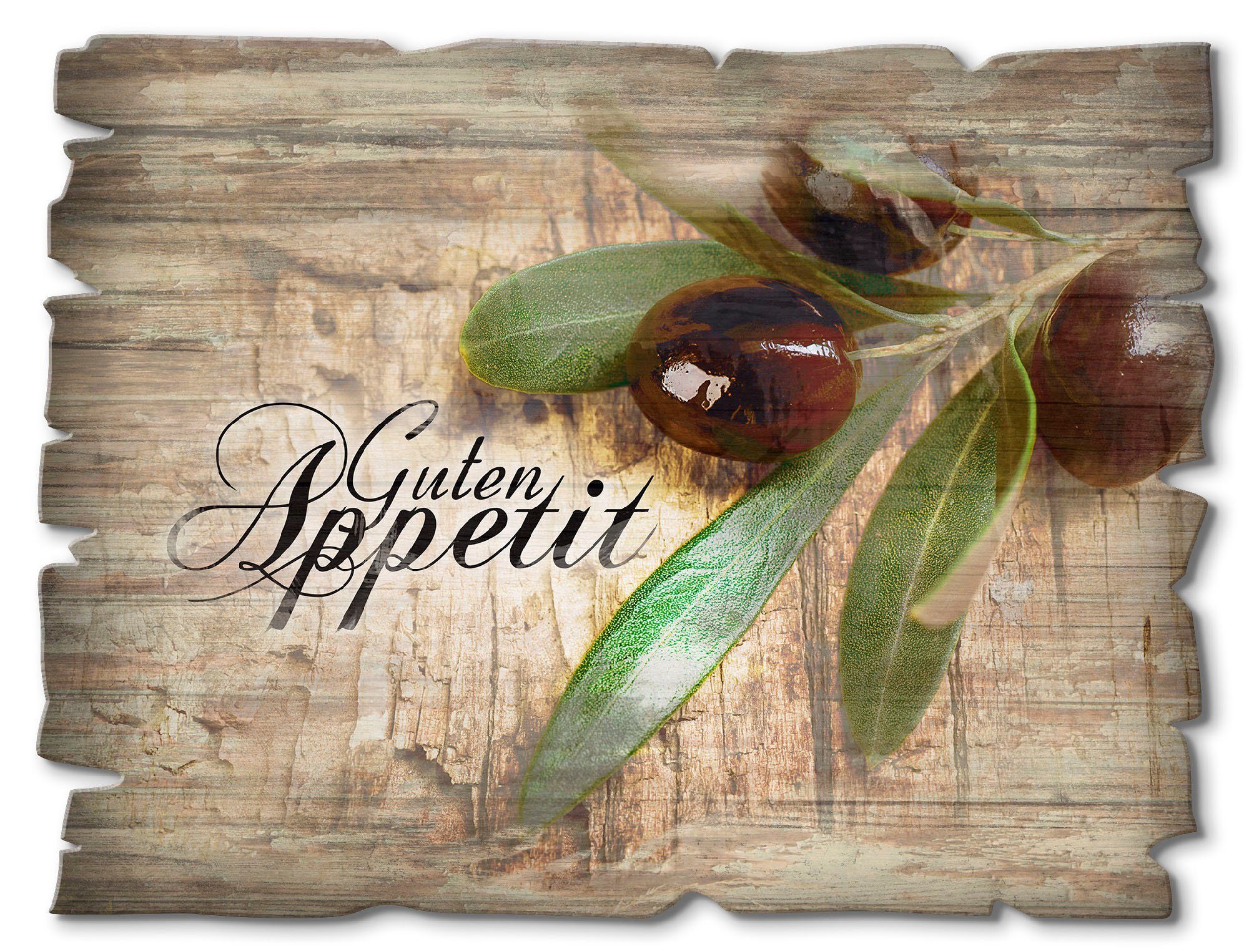 Artland Speisen Holzbild Guten Appetit, Oliven (1 St)