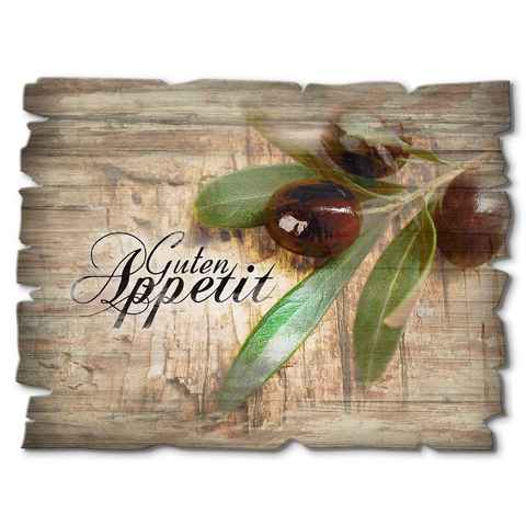 Artland Holzbild Oliven Guten Appetit, Speisen (1 St)