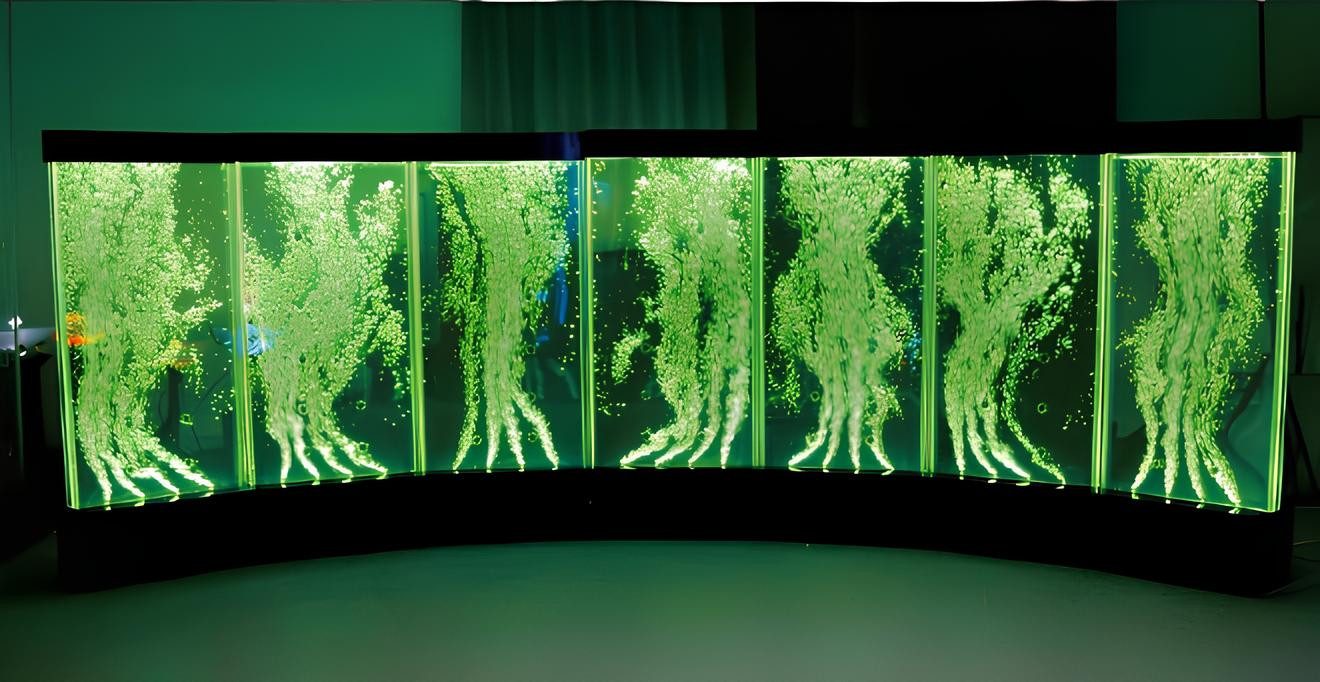 Xlmoebel Zimmerbrunnen Wandpaneel Wasserblasen LED Wände Designer Wasser, Hergestellt in Europa