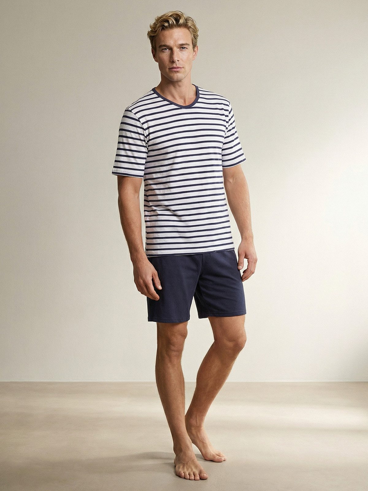 Henry Terre Shorty Pyjama Kurz Gestreift Loungewear