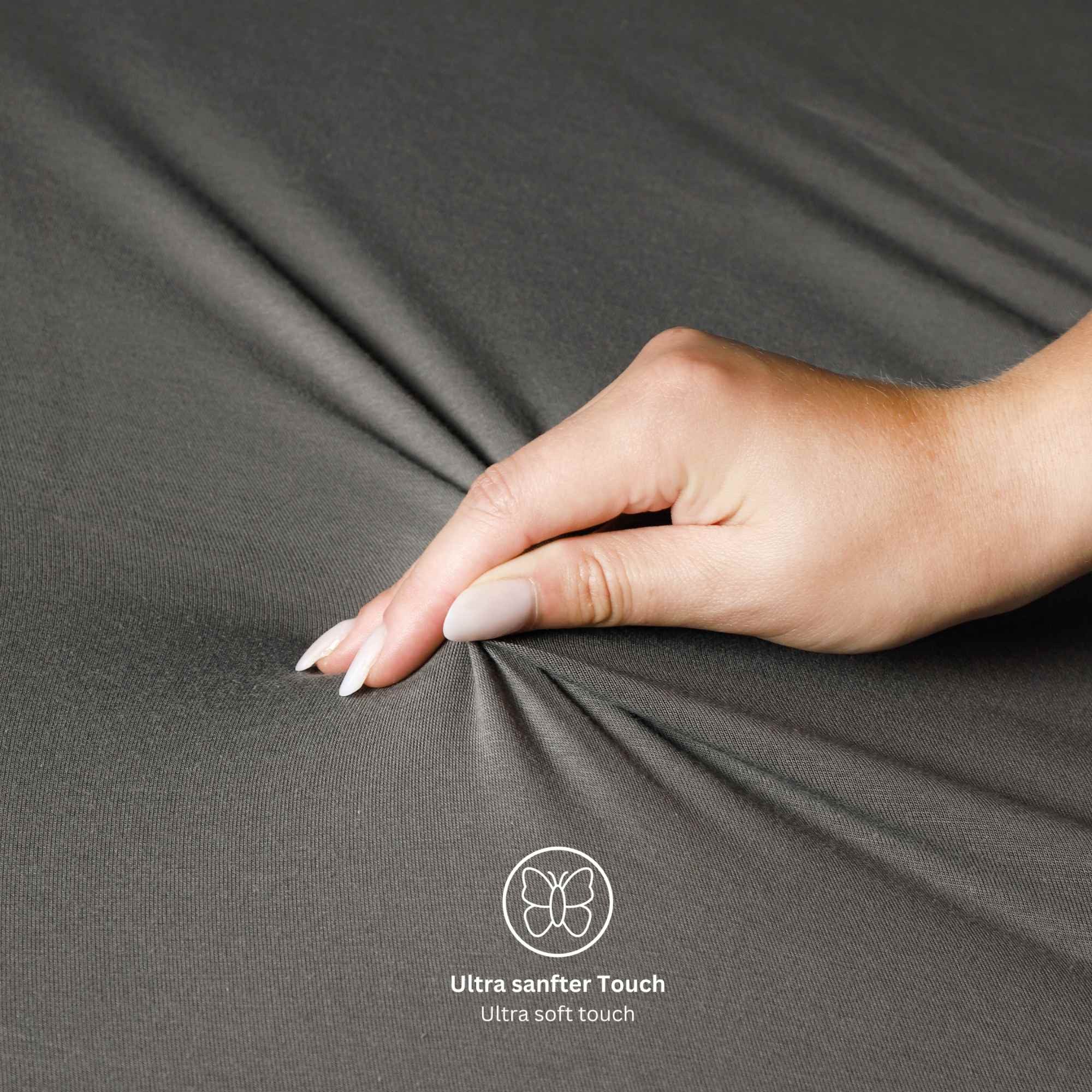 Esprit Spannbettlaken PREMIUM Spannbettlaken, Mischgewebe, Gummizug: rundum, (1 Stück), 100 x 200 cm in Anthrazit