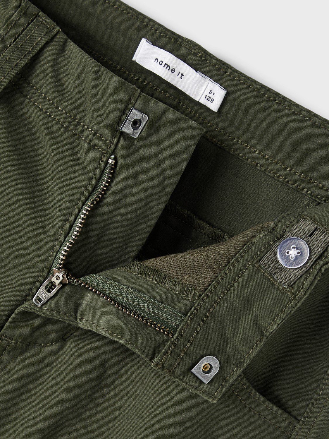 Name It Cargohose Cargo für Freizeithose NKMRYAN für Unisex Baumwolle Regular Fit unifarben elastisch Reißverschluss – Bild 2 von 3
