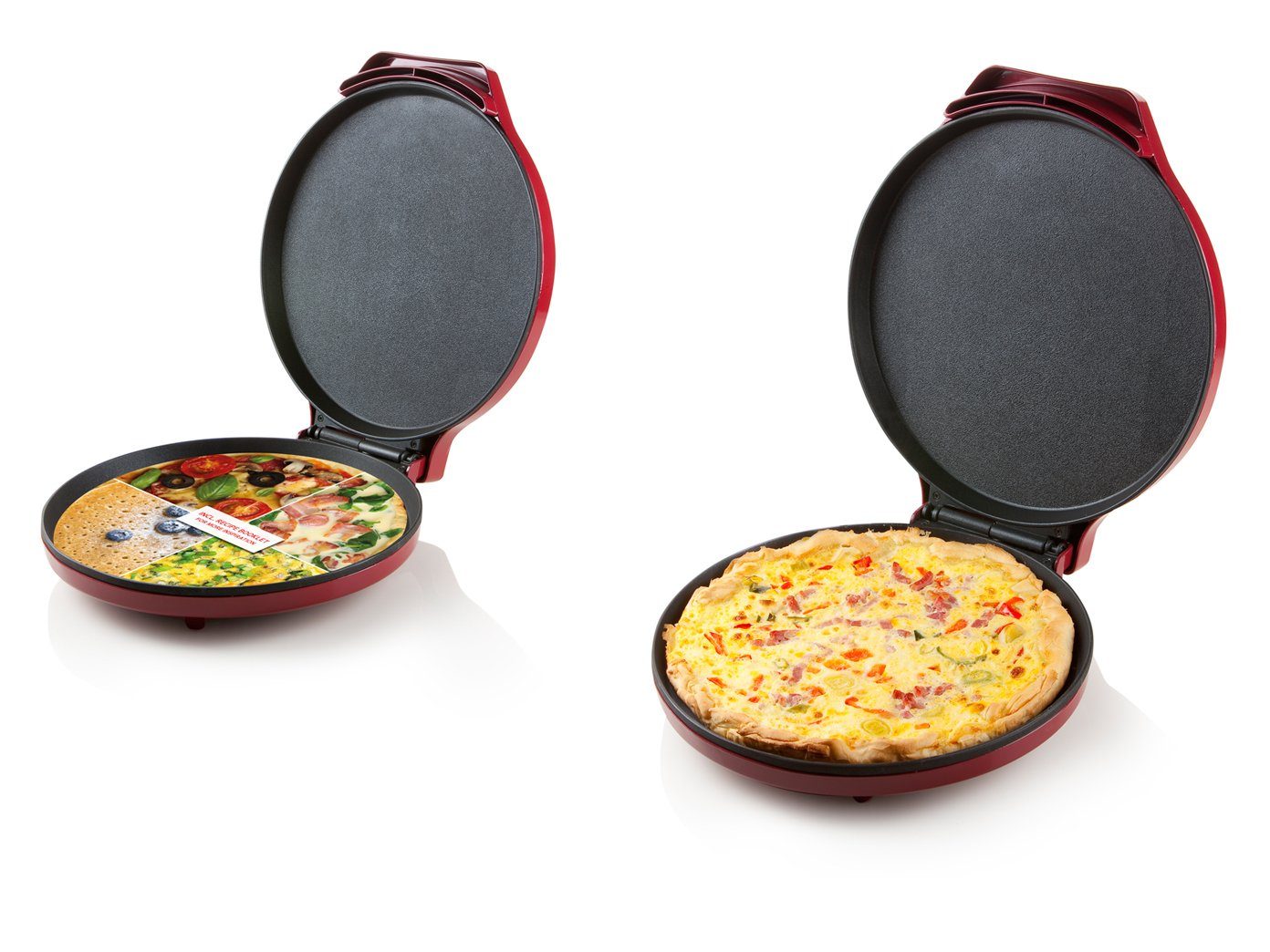 Domo Elektrische 1450 Pizzapfanne, & Omelette, Pizzaofen Pizzamaker, Zuhause, Quiche W, Ø30cm für Cookies