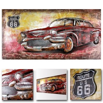 Home4Living Metallbild Wandbild 3D handgefertigt 140x70cm Unikat Relief, Chevrolet, 3D Effekt