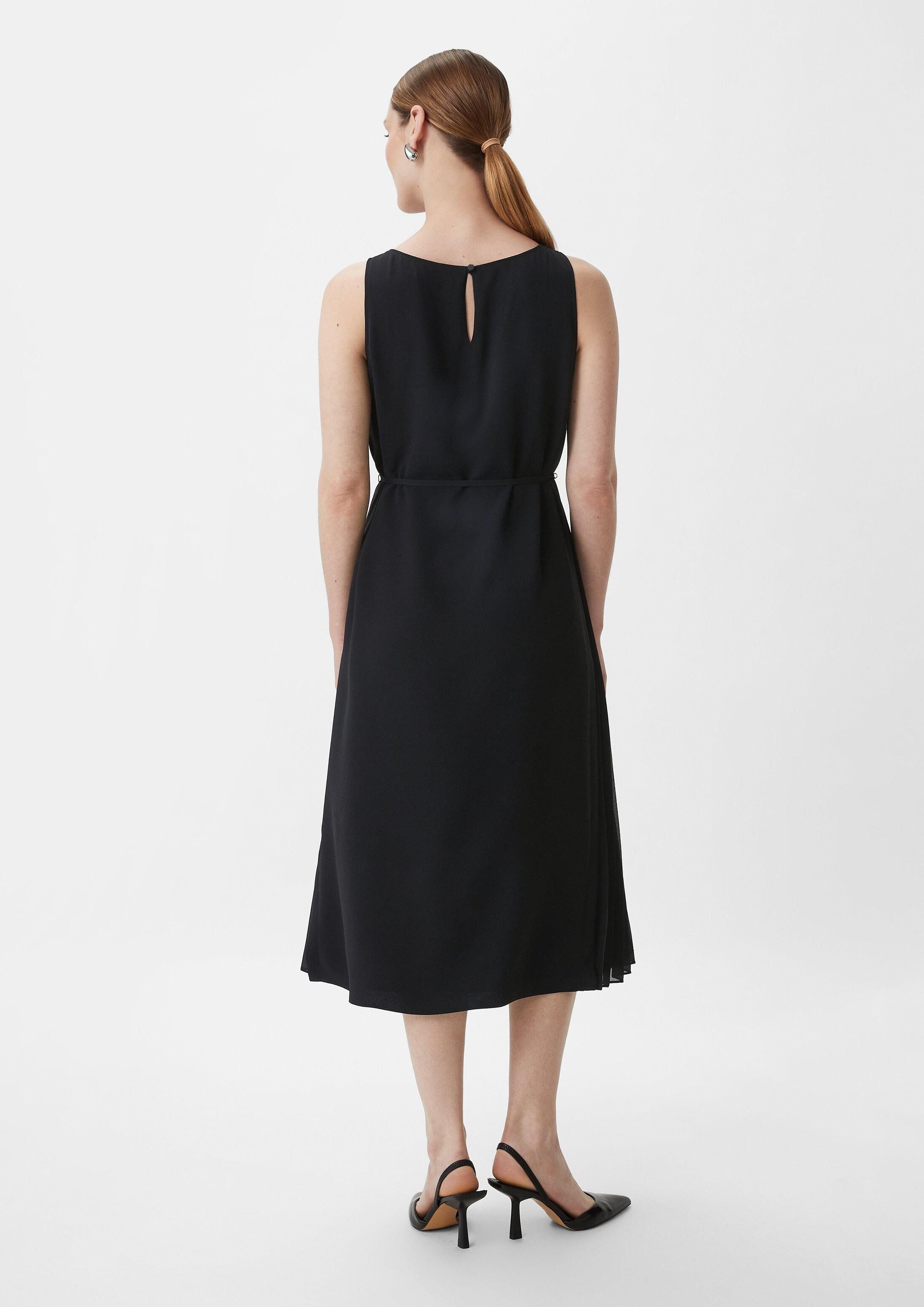 comma Midikleid Kleid Ärmelloses Midikleid aus Crêpe