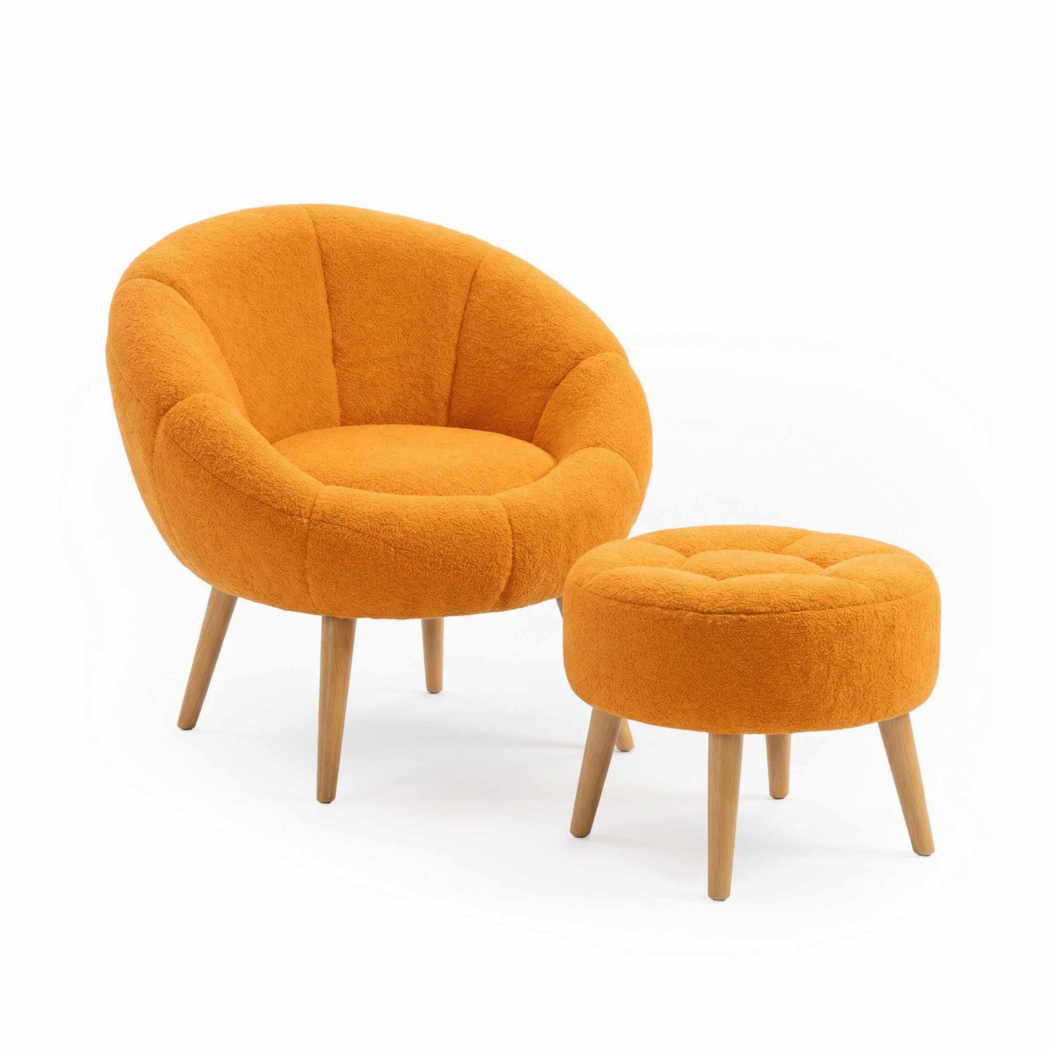Skye Decor Pouf Bliss-Lida (Set, 2-St., 1 Stühl 1 Pouf), Mit Wellsoft-Bezug