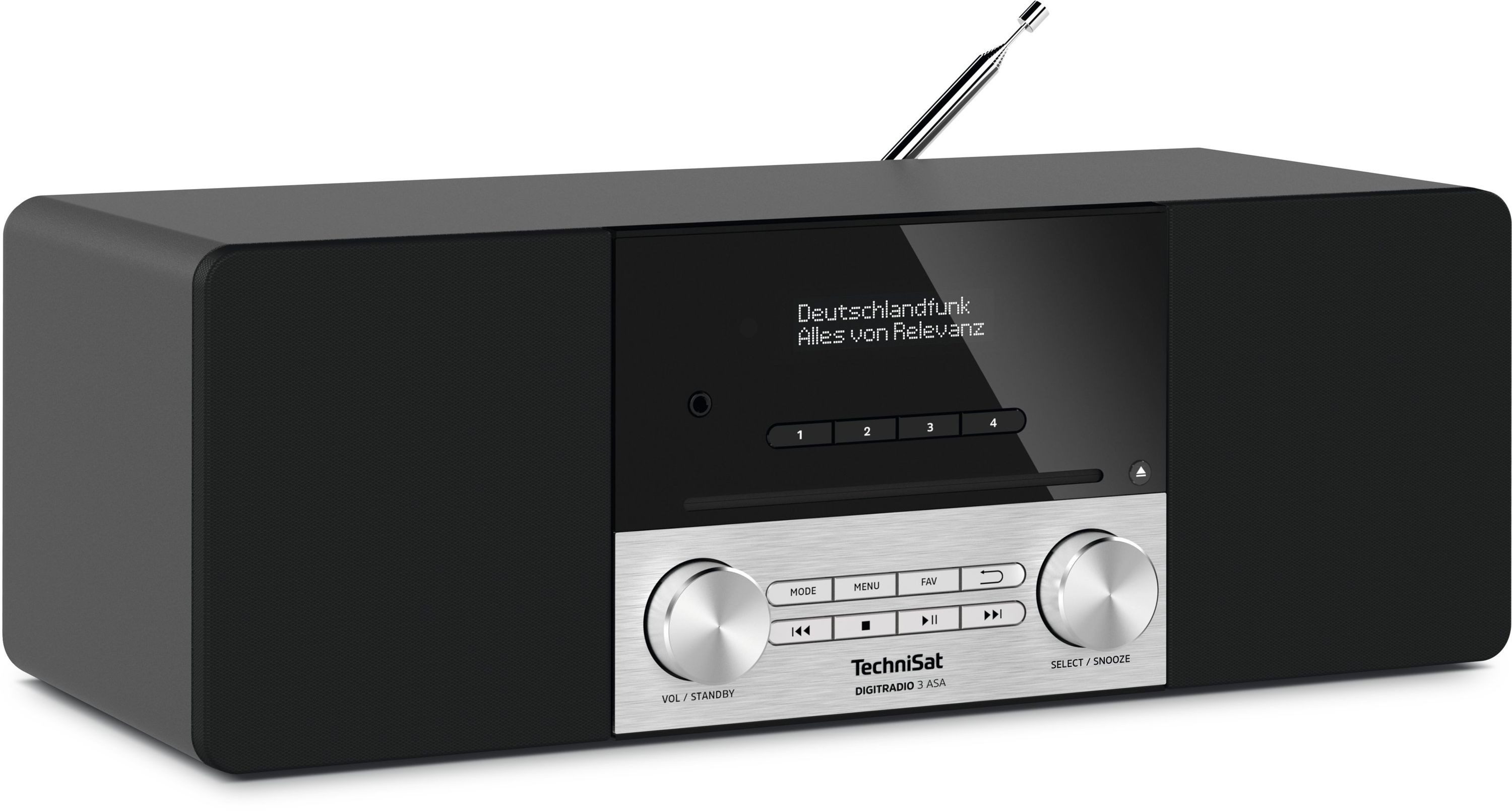 TechniSat DIGITRADIO 3 ASA Digitalradio (DAB) (Digitalradio (DAB), FM-Tuner mit RDS, 20 W, CD-Player, Bluetooth, Automatic Safety Alert Funktion)