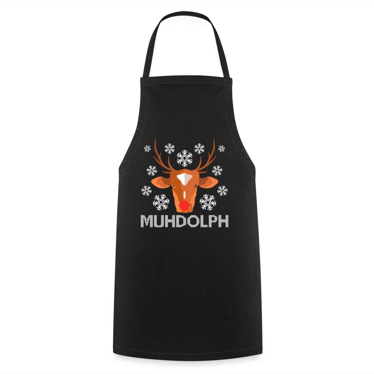 Spreadshirt Kochschürze Muhdolph Rentier Ugly Christmas Kochschürze, (1-tlg)