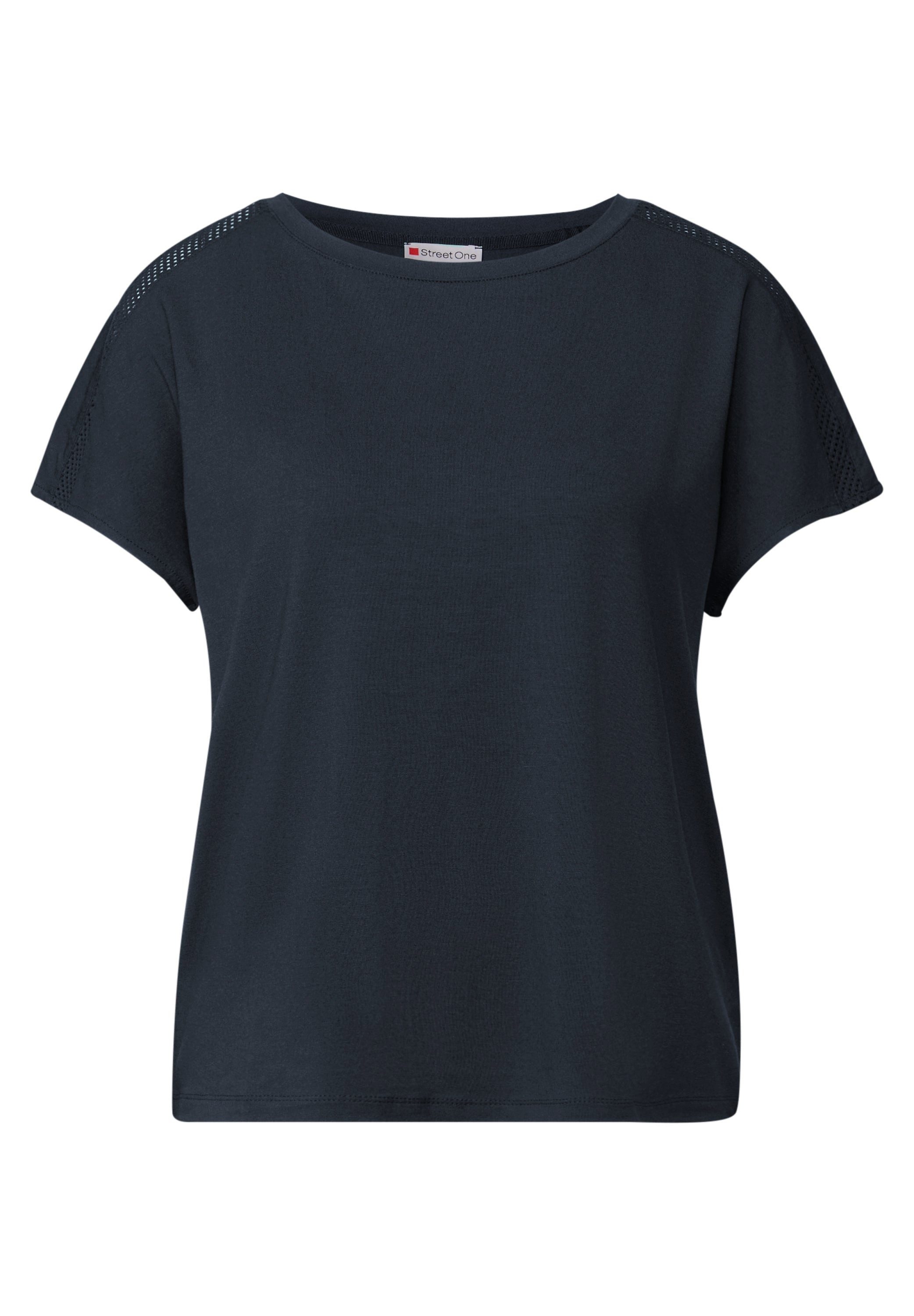 STREET ONE T-Shirt Jersey-Shirt mit Mesh-Detail (1-tlg) günstig online kaufen