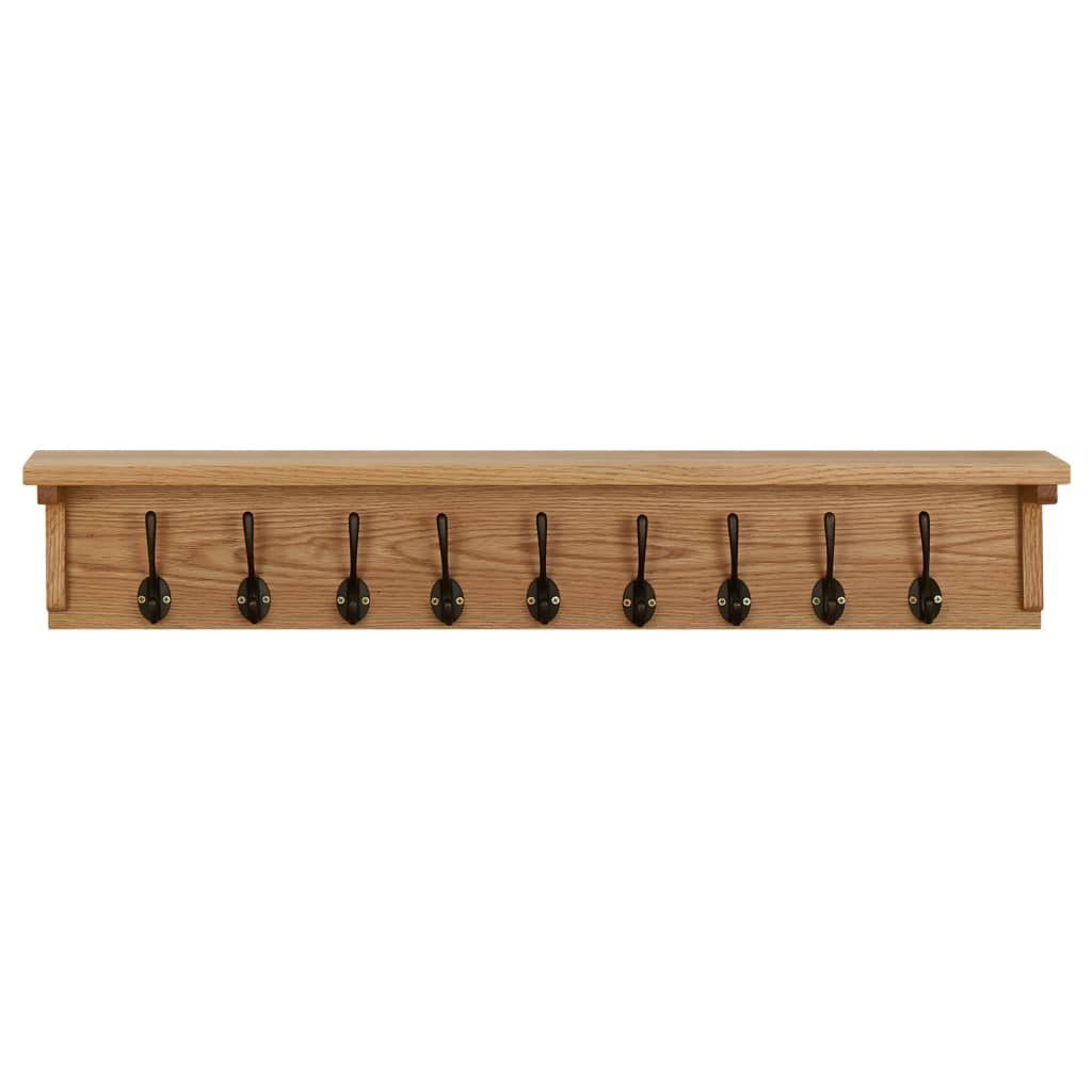 vidaXL Garderobe 90 x 16 x 16 cm Wandgarderobe 90x16x16 cm Massivholz Eiche