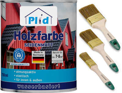 plid Holzlack »Premium Holzfarbe Holzlack Farbe für Holz Pinsel«, Schnelltrocknend, verarbeitungsfertig