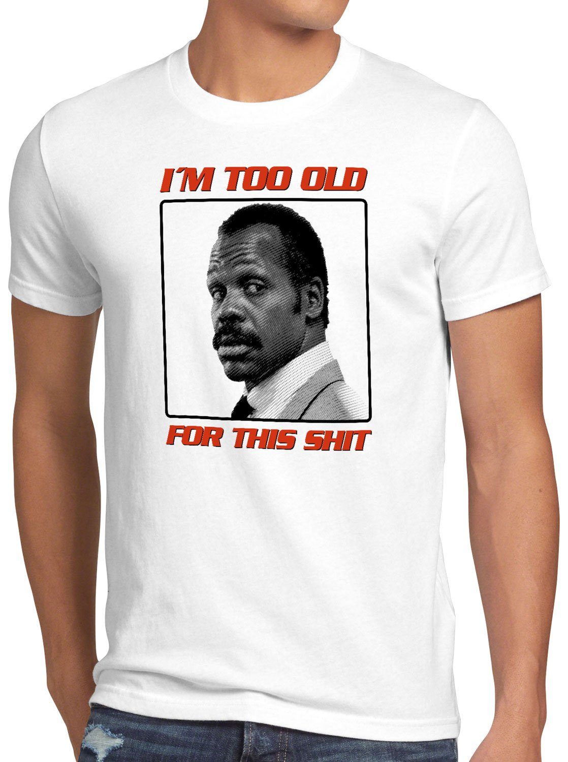 style3 Print-Shirt Herren T-Shirt This Shit danny glover too old weiß