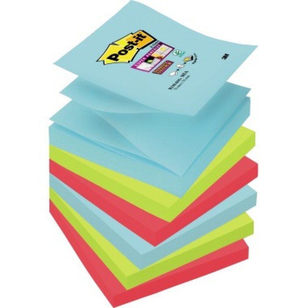 Notizzettel Post-it Haftnotiz Super Sticky Miami R33 Maße: 76 x 76 mm (B x H)