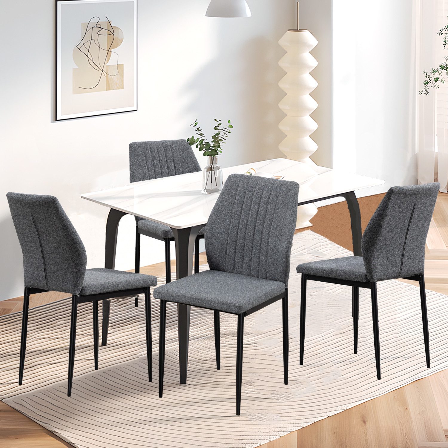 BRTHORY Esszimmerstuhl 4er Set Küchenstuhl Rückenlehne günstig online kaufen