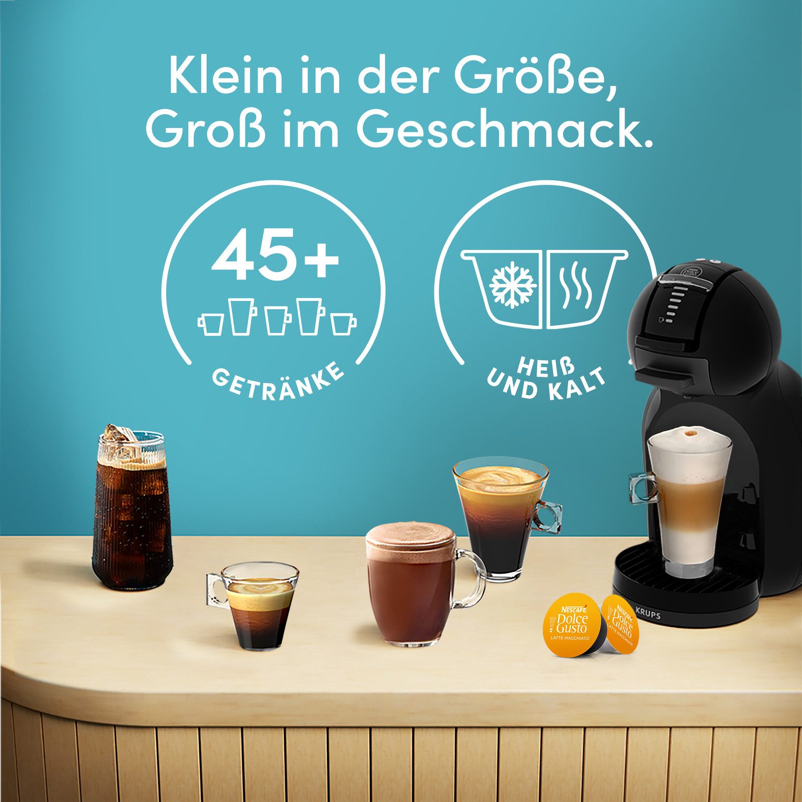 NESCAFÉ® Dolce Gusto® Kapsel-/Kaffeepadmaschine Mini Me 2 KP1438 mit gratis EMSA Travel Mug, kleine Größe, großer Geschmack, über 45 heiße und kalte Getränke