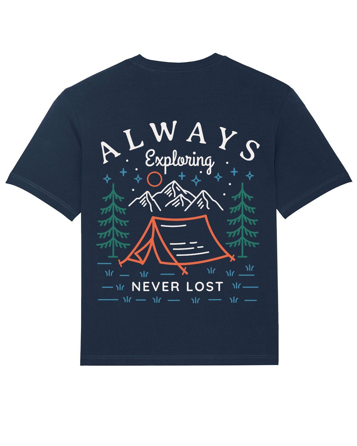 Herren Shirts wat Apparel Print-Shirt Always exploring never lost (1-tlg)