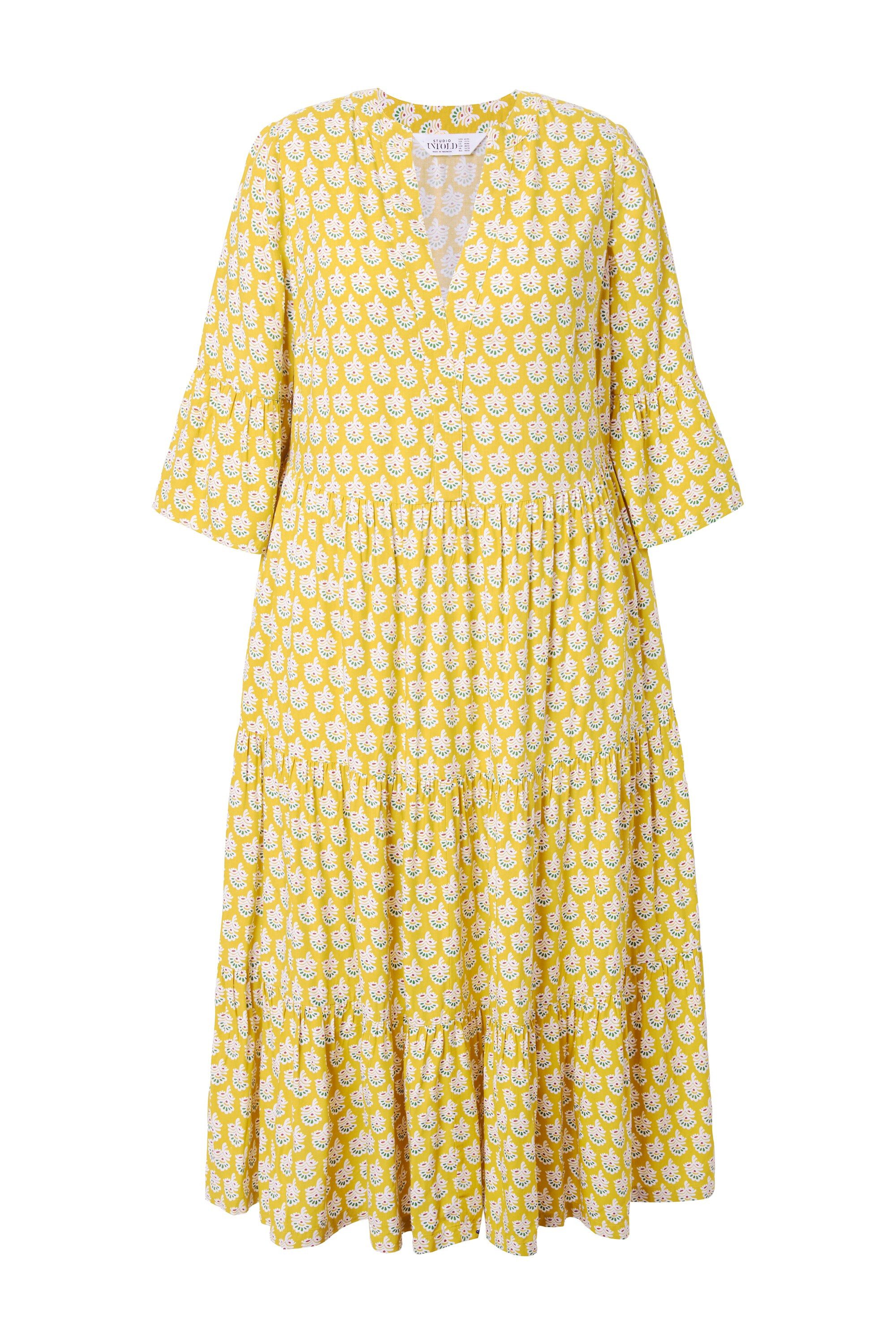 Studio Untold Maxikleid Maxikleid abstrakter Blätter-Print günstig online kaufen