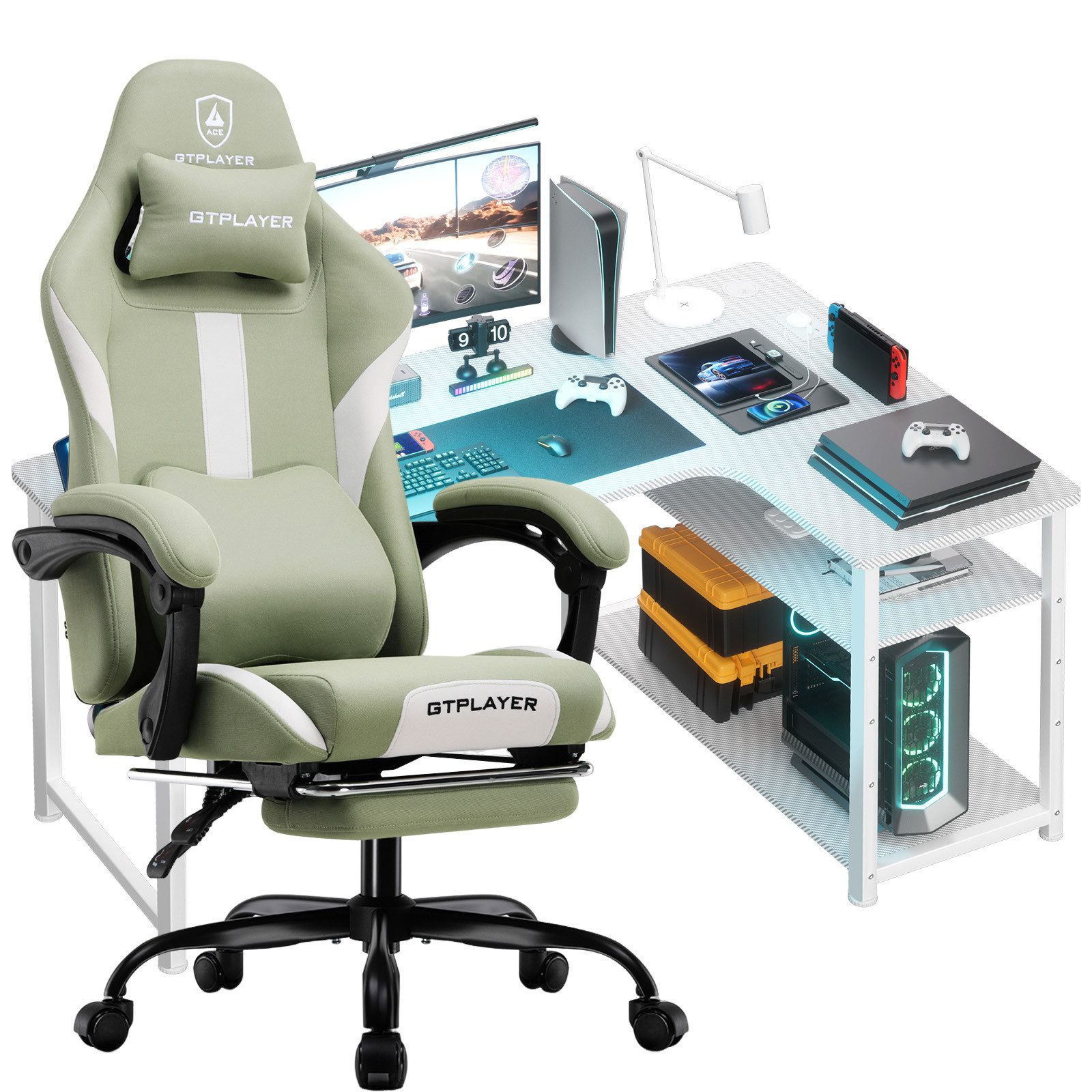GTPLAYER Gaming-Stuhl Gaming Tisch + Gaming günstig online kaufen